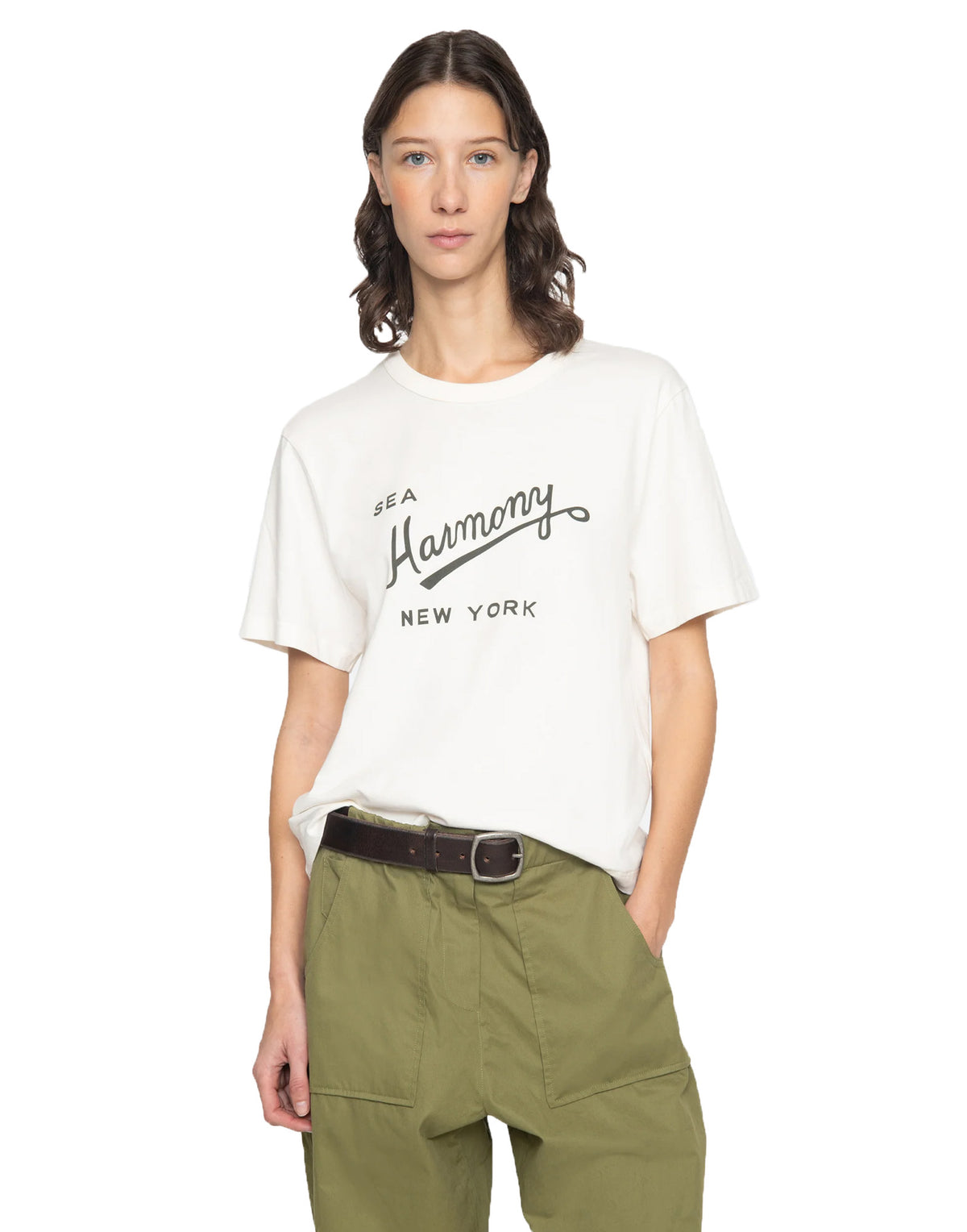 SEA NY T-Shirt con Logo Harmony Cream
