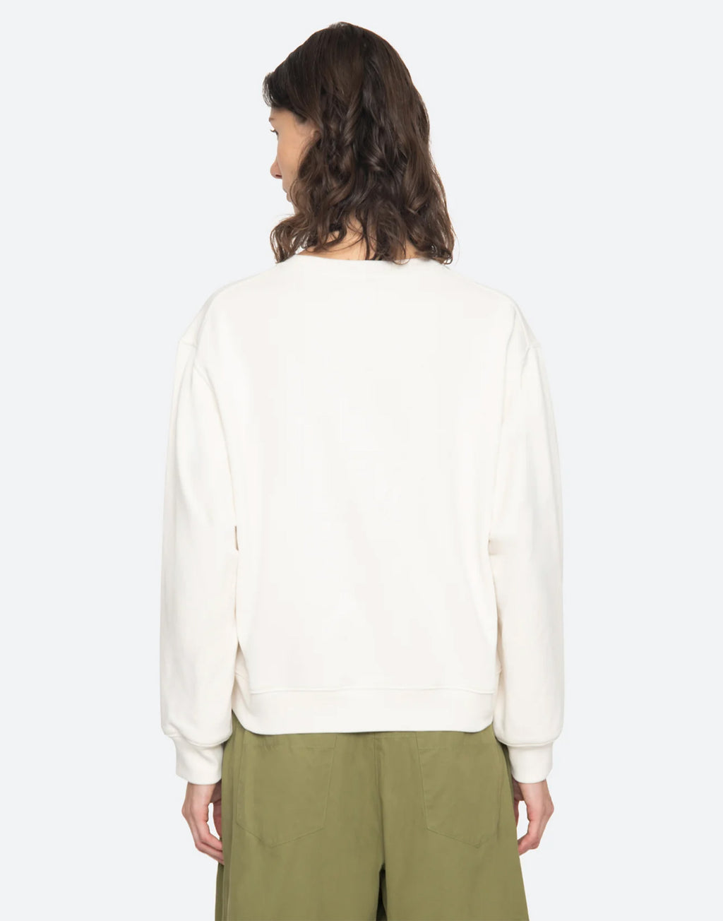 SEA NY Claira Sweatshirt in Cotone con Logo Cream