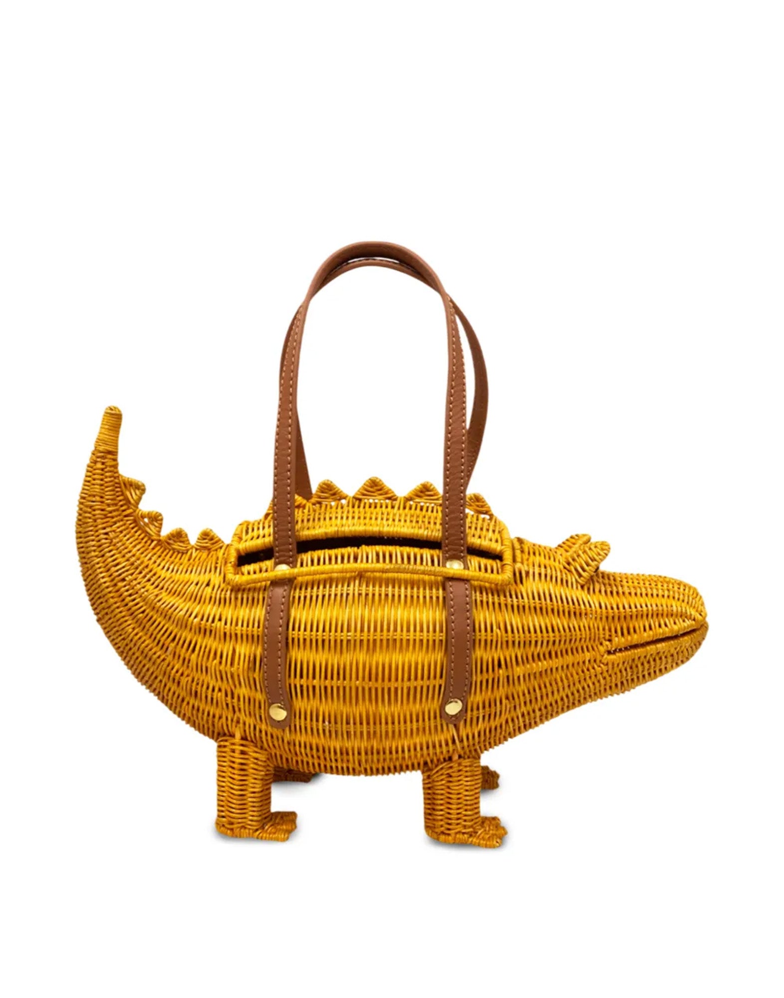 SERPUI Crocodile Bag in Wicker Light Honey