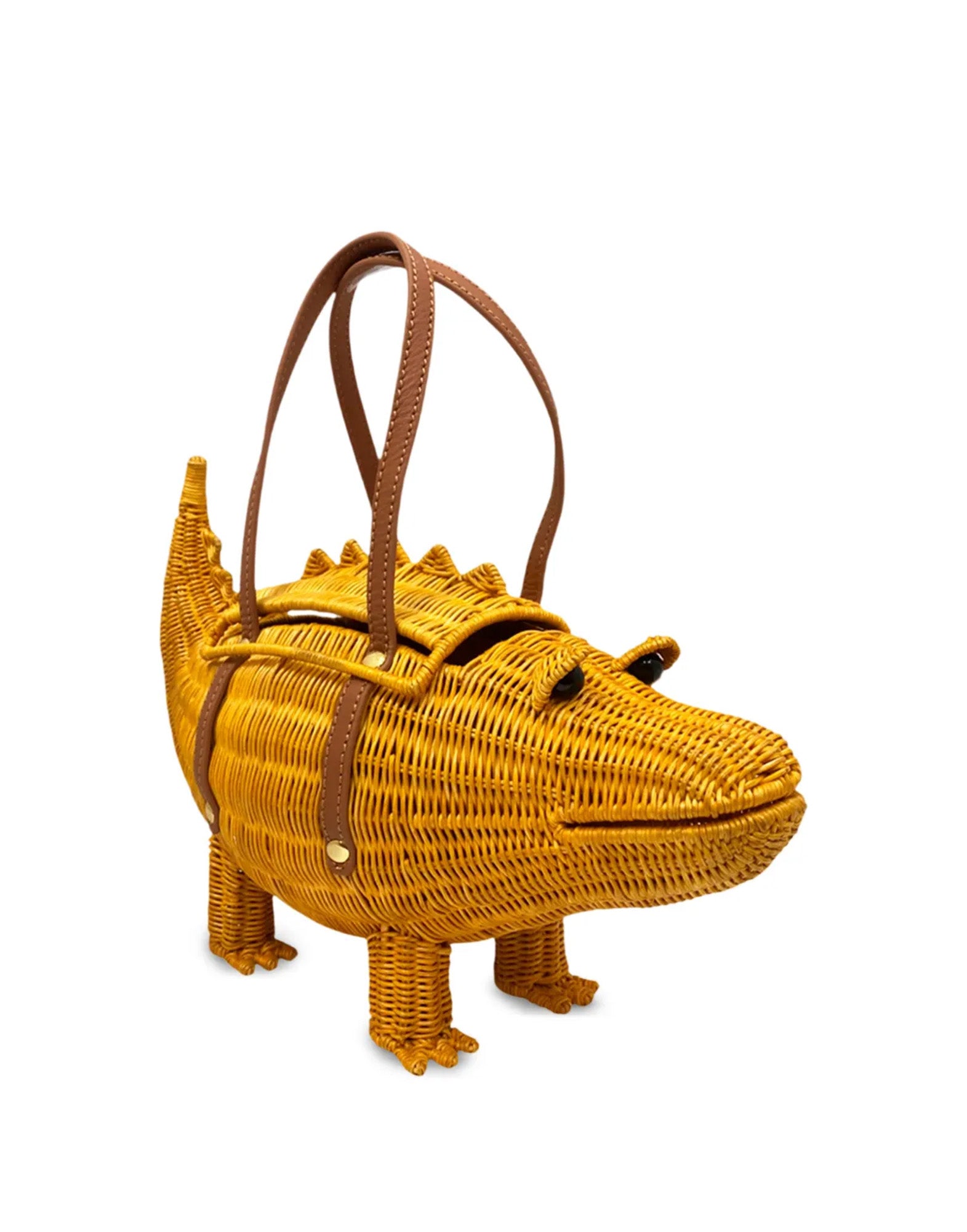 SERPUI Crocodile Bag in Wicker Light Honey