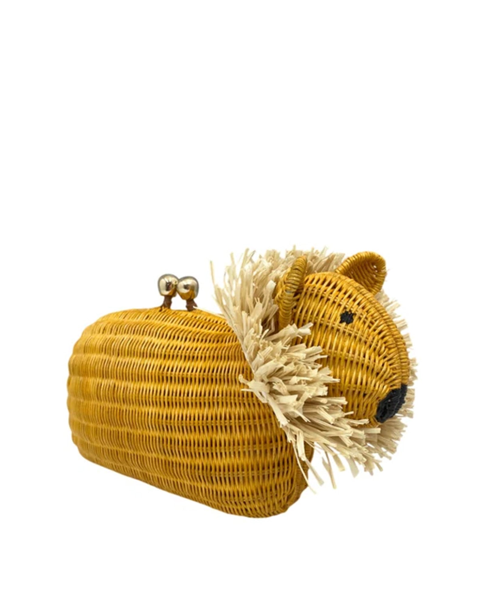 SERPUI Lion Clutch in Wicker Light Honey