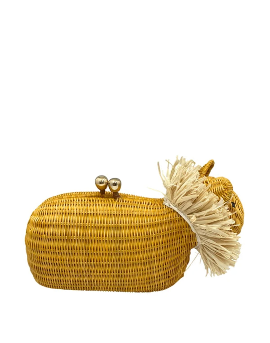 SERPUI Lion Clutch in Wicker Light Honey
