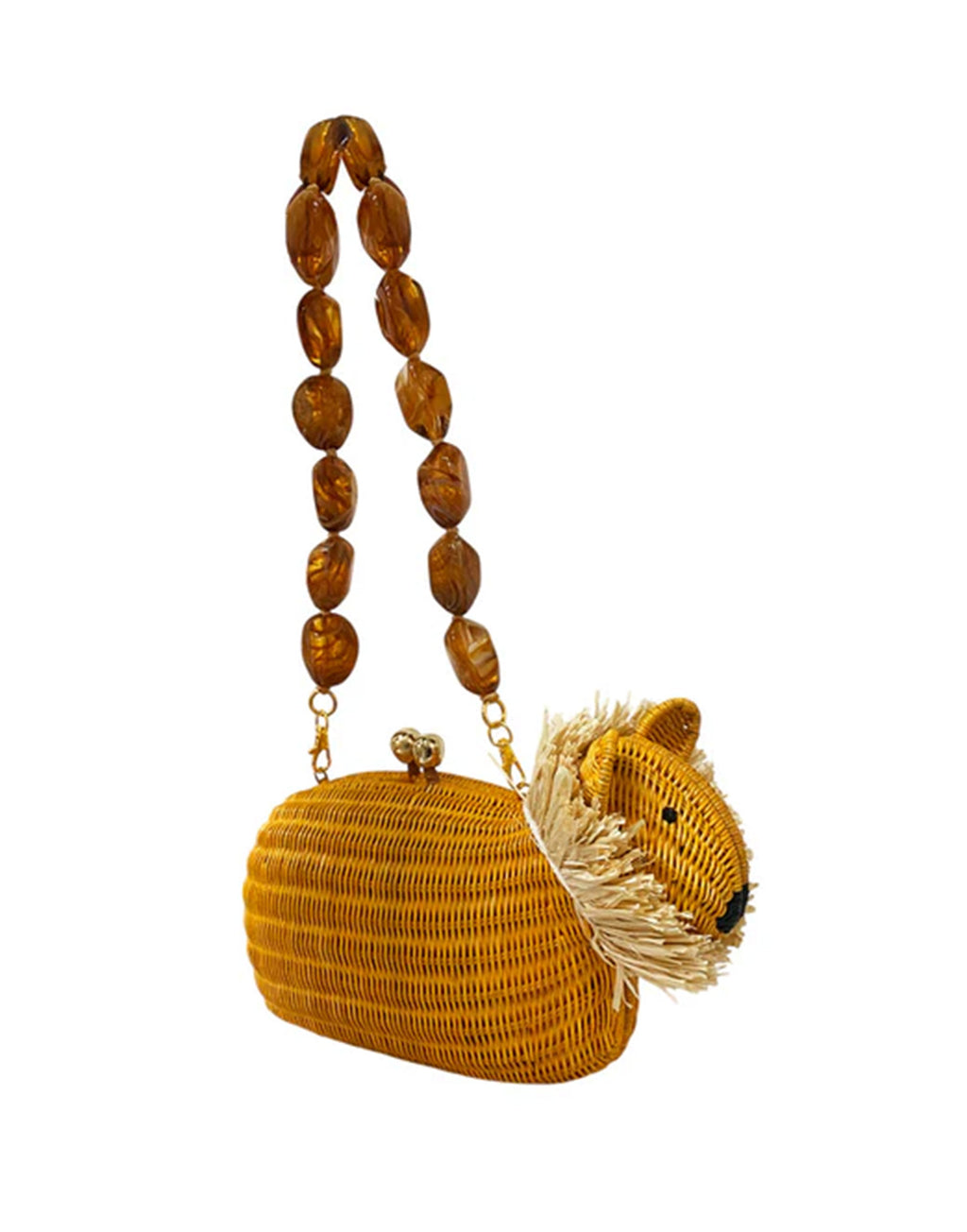 SERPUI Lion Clutch in Wicker Light Honey
