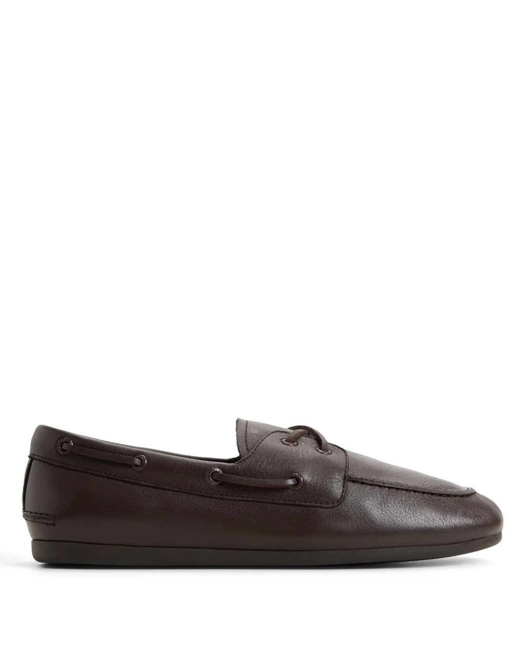 SPERRY TOP-SIDER Slim Boat Shoe in Pelle con Suola Antiscivolo Dark Brown