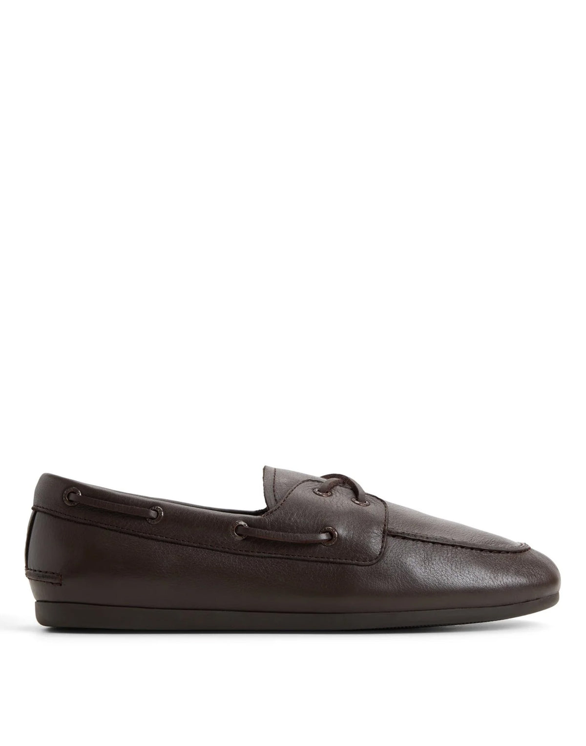 SPERRY TOP-SIDER Slim Boat Shoe in Pelle con Suola Antiscivolo Dark Brown