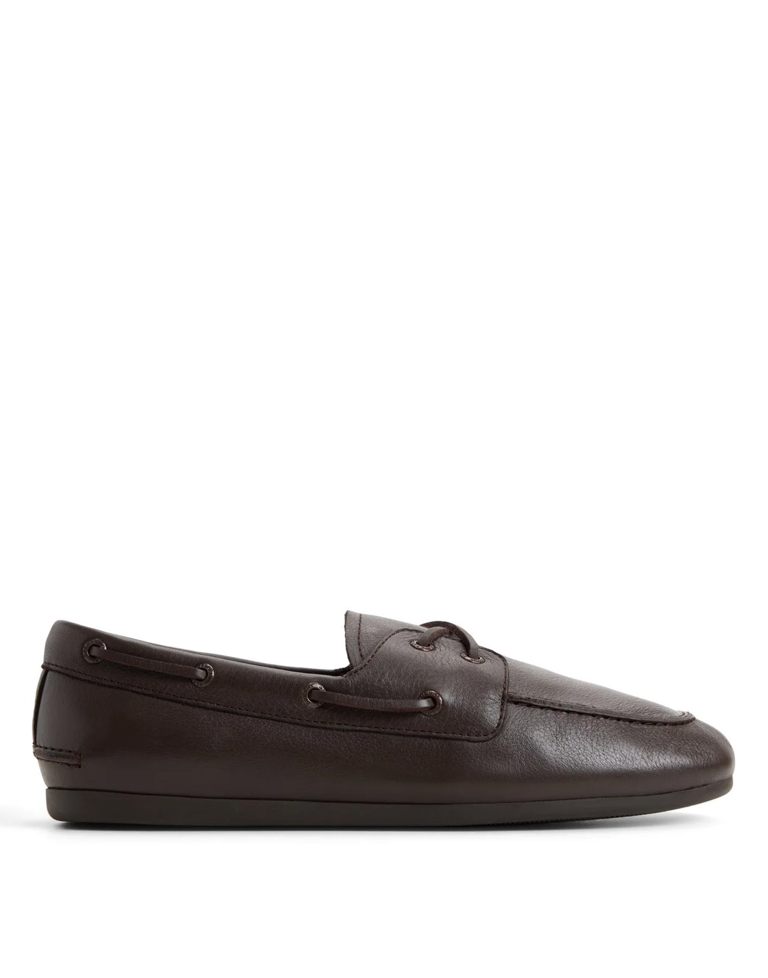 SPERRY TOP-SIDER Slim Boat Shoe in Pelle con Suola Antiscivolo Dark Brown