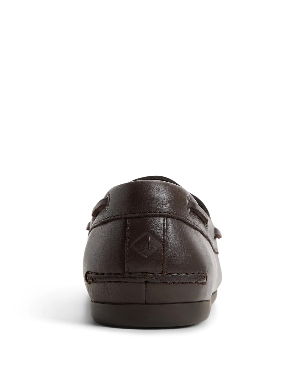 SPERRY TOP-SIDER Slim Boat Shoe in Pelle con Suola Antiscivolo Dark Brown