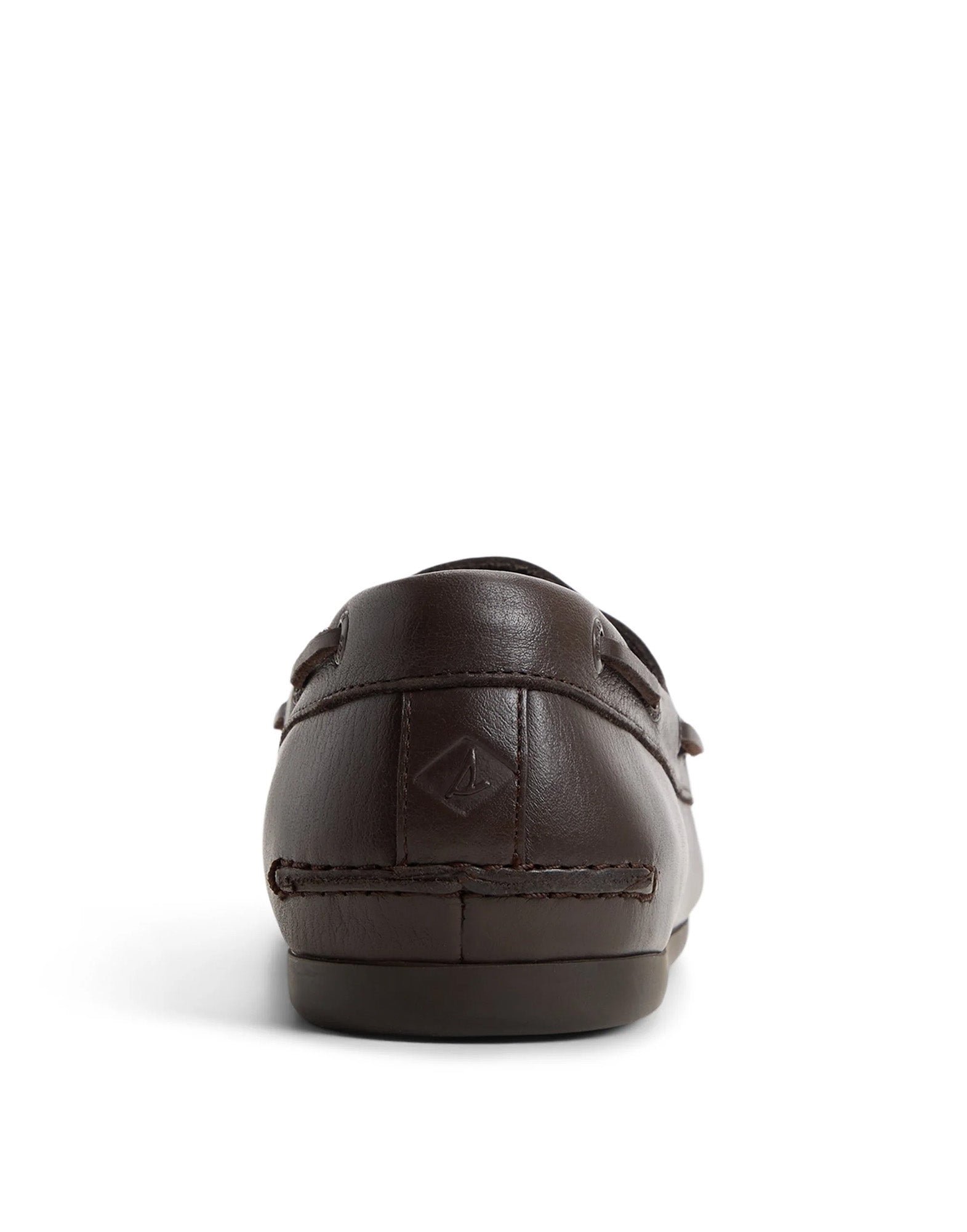SPERRY TOP-SIDER Slim Boat Shoe in Pelle con Suola Antiscivolo Dark Brown