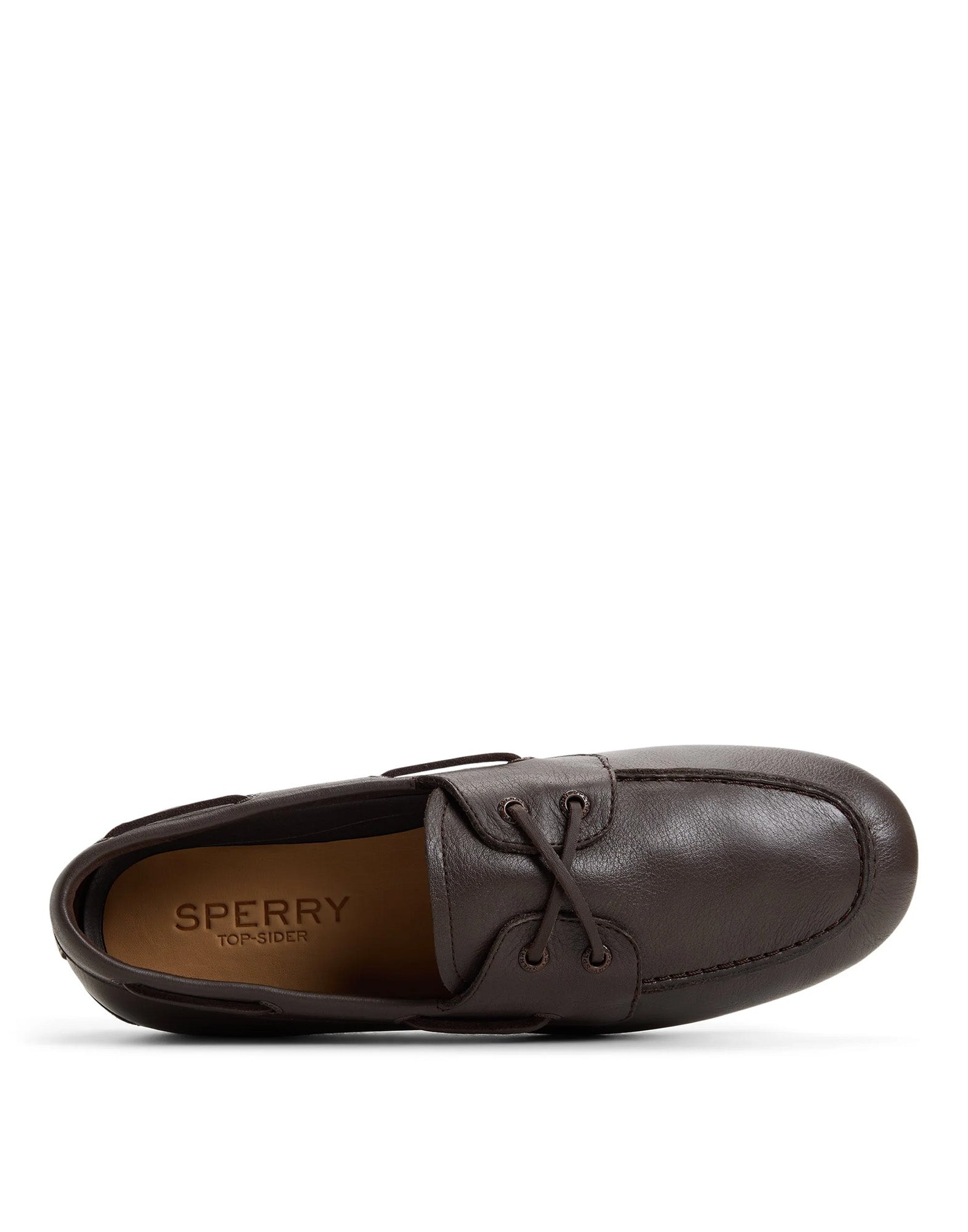 SPERRY TOP-SIDER Slim Boat Shoe in Pelle con Suola Antiscivolo Dark Brown