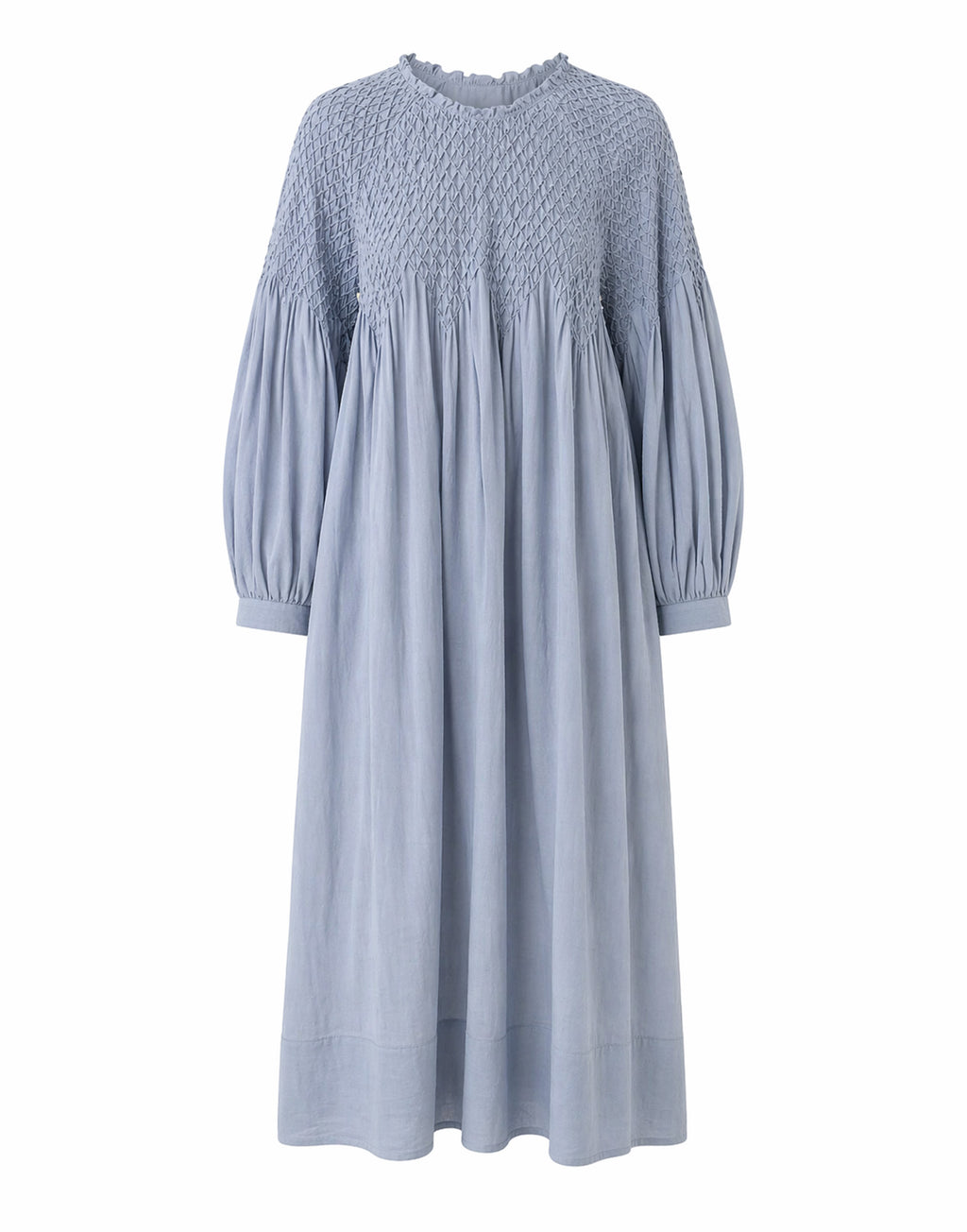 SWGT Abito con Smock e Maniche Raglan Azzurro