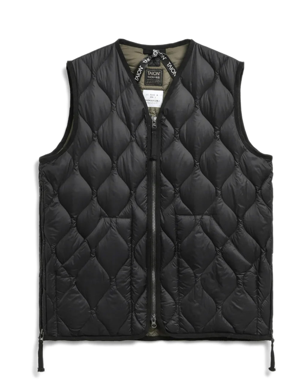 TAION Gilet Military V-Zip Down Black
