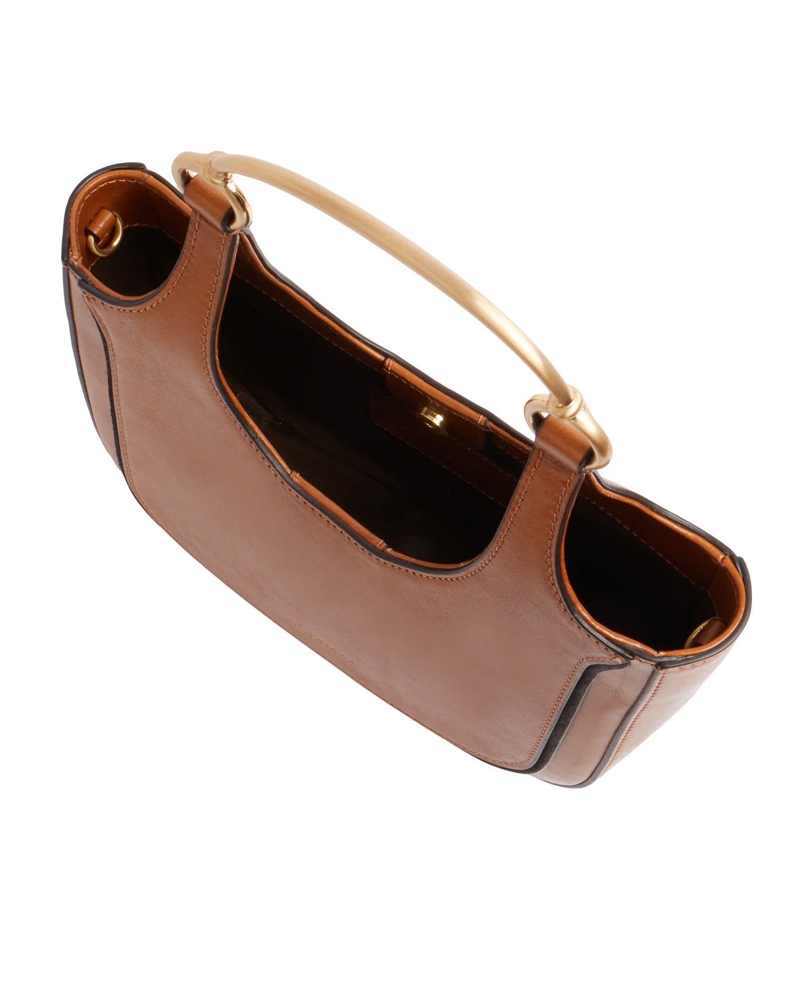 THE BRIDGE Luce Borsa Hobo Mini in Pelle con Manico Gioiello Cognac