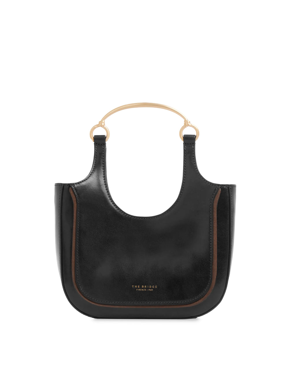 THE BRIDGE Luce Borsa Hobo Mini in Pelle con Manico Gioiello Nera