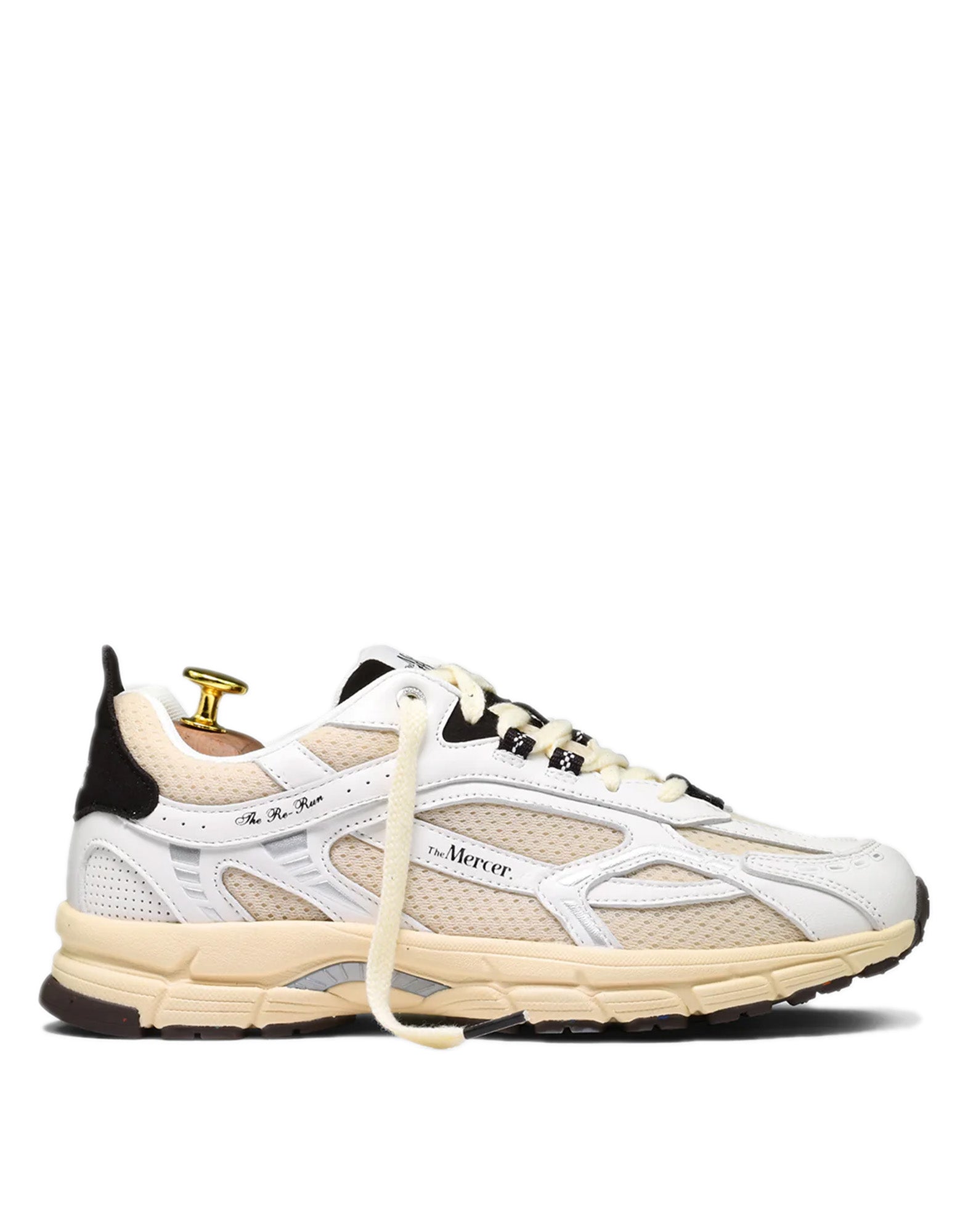 THE MERCER BRAND Re-Run Vintage Nappa Sneakers in Pelle e Mesh White/Brown