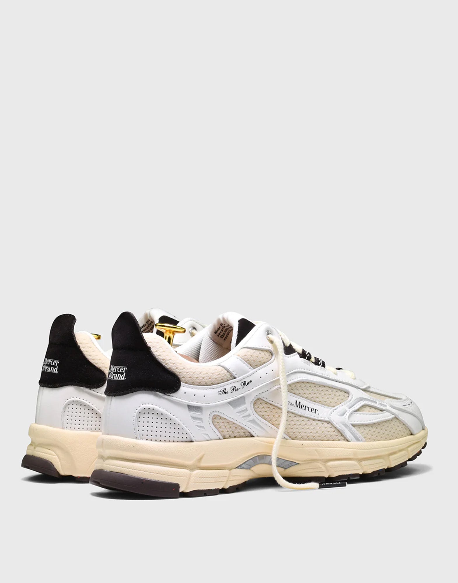 THE MERCER BRAND Re-Run Vintage Nappa Sneakers in Pelle e Mesh White/Brown