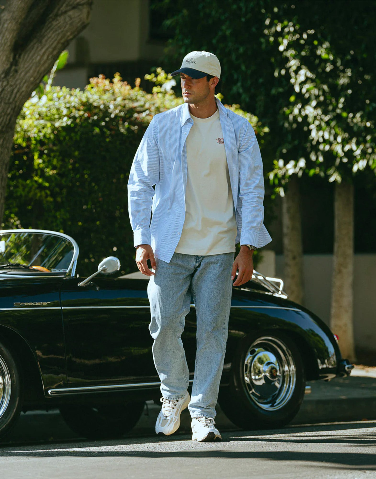 THE MERCER BRAND Re-Run Vintage Nappa Sneakers in Pelle e Mesh White/Brown