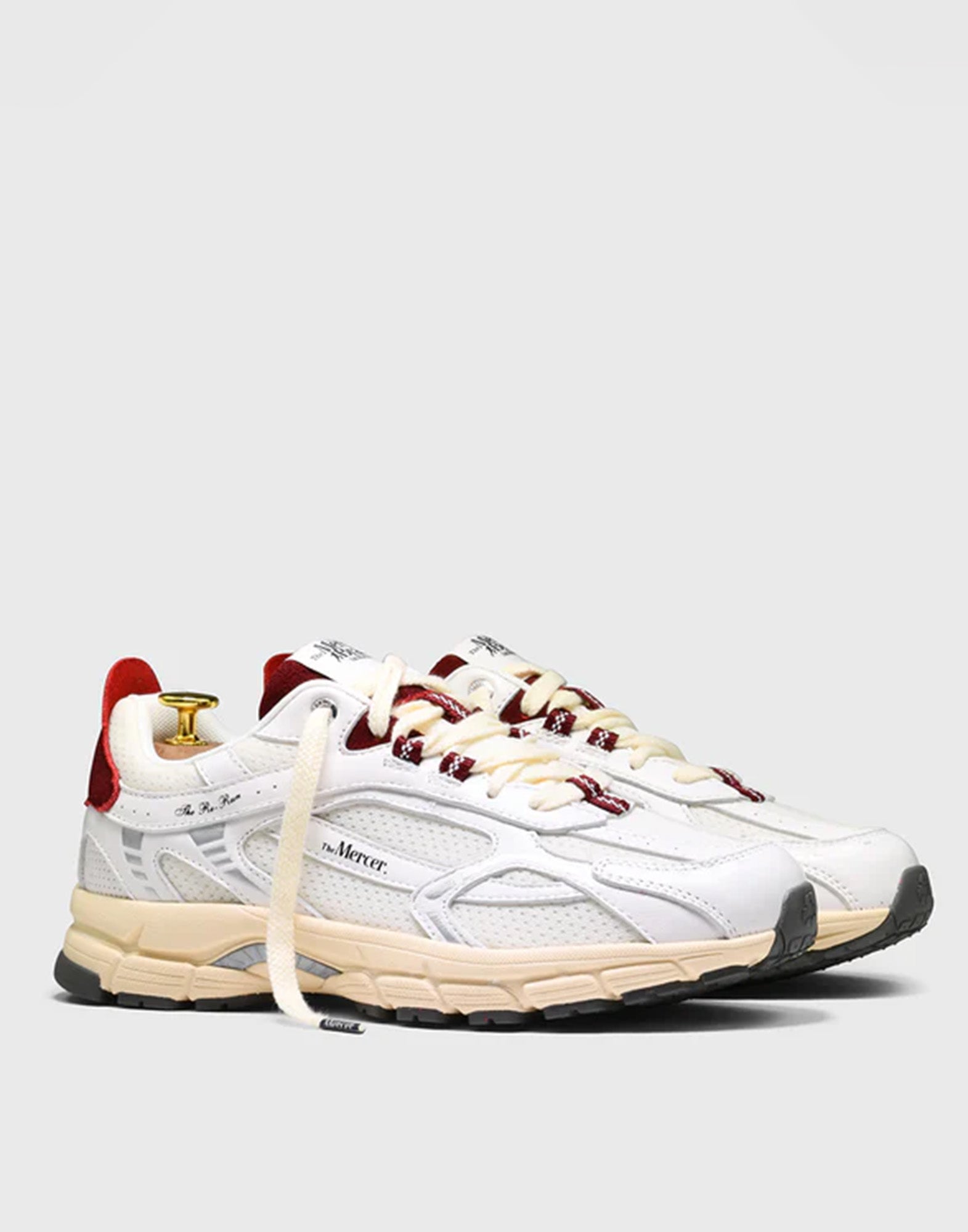 THE MERCER BRAND Re-Run Vintage Nappa Sneakers in Pelle e Mesh White/Red