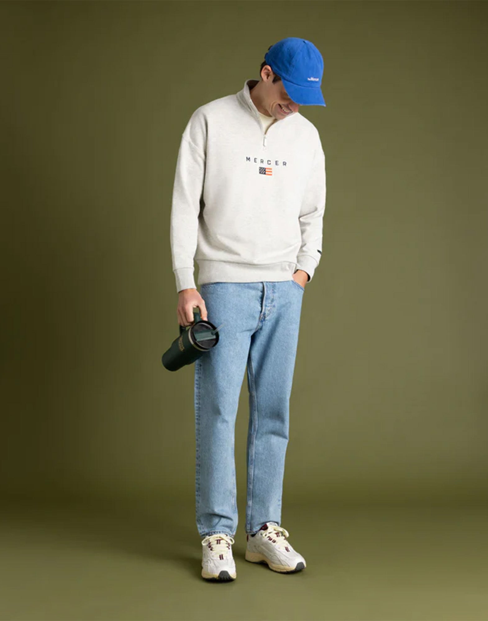 THE MERCER BRAND Re-Run Vintage Nappa Sneakers in Pelle e Mesh White/Red