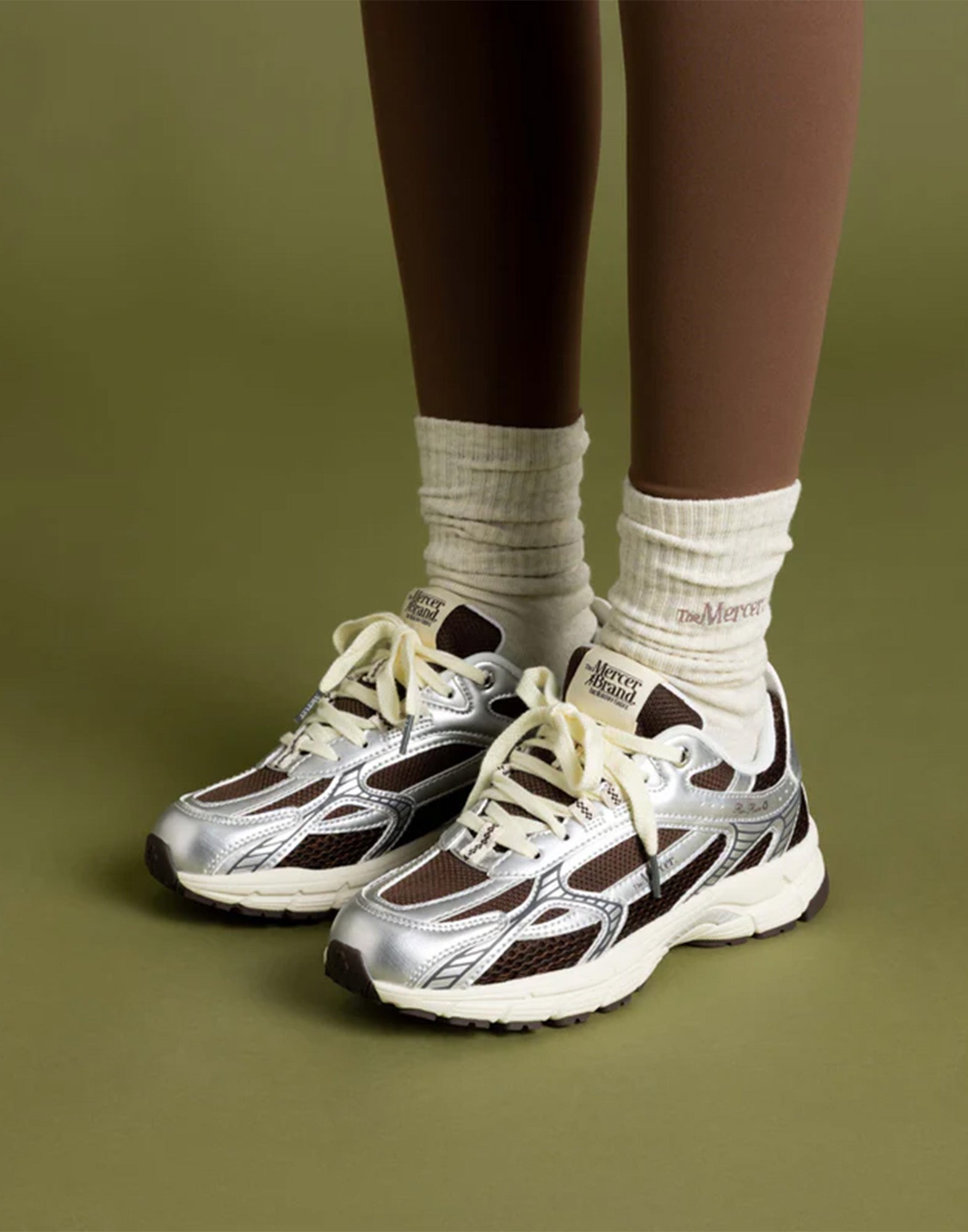 THE MERCER BRAND Re-Run Twin Mesh Sneakers Grey/Brown