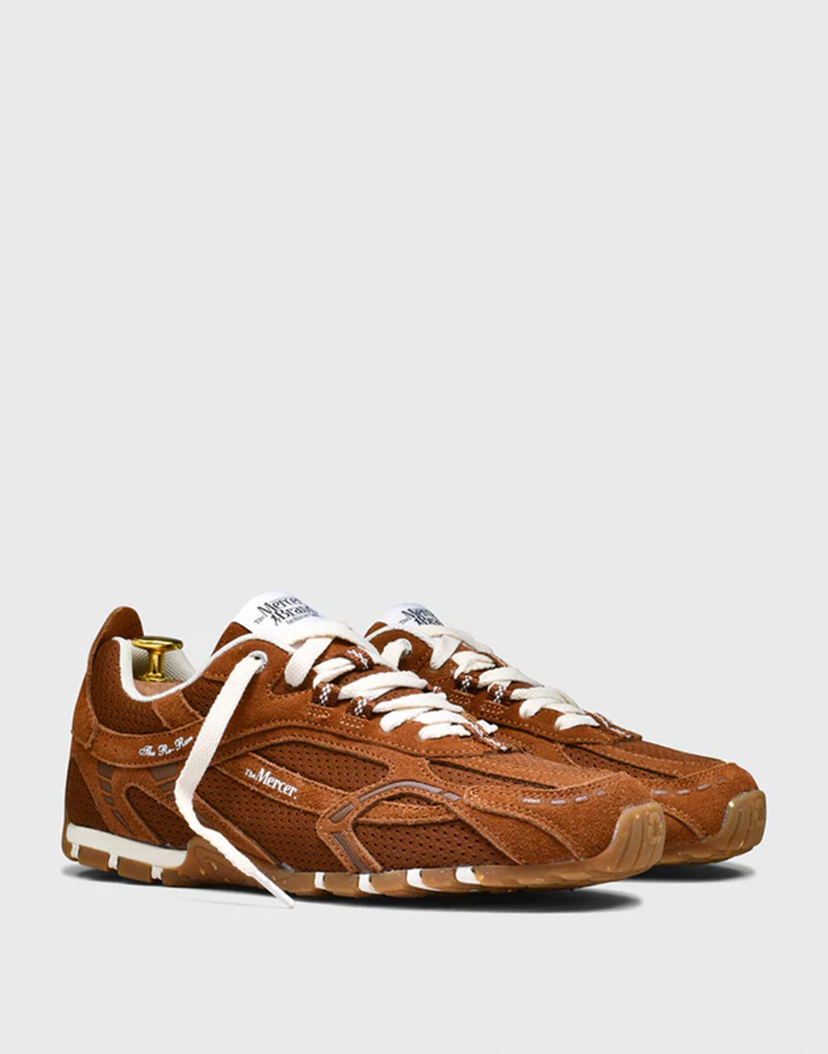 THE MERCER BRAND Baskets Re-Run Drive en daim et mesh marron