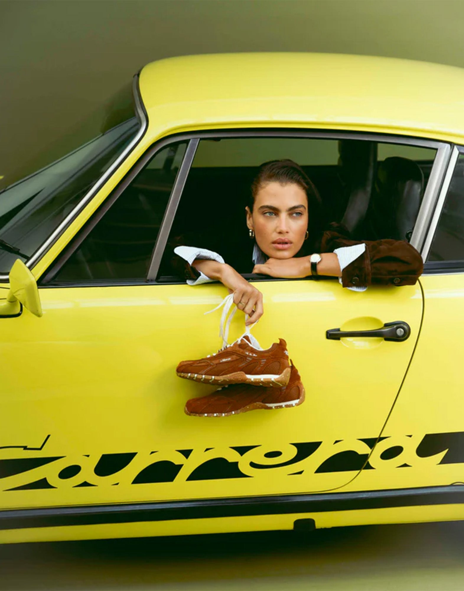 THE MERCER BRAND Re-Run Drive Sneakers in Suede e Mesh Brown