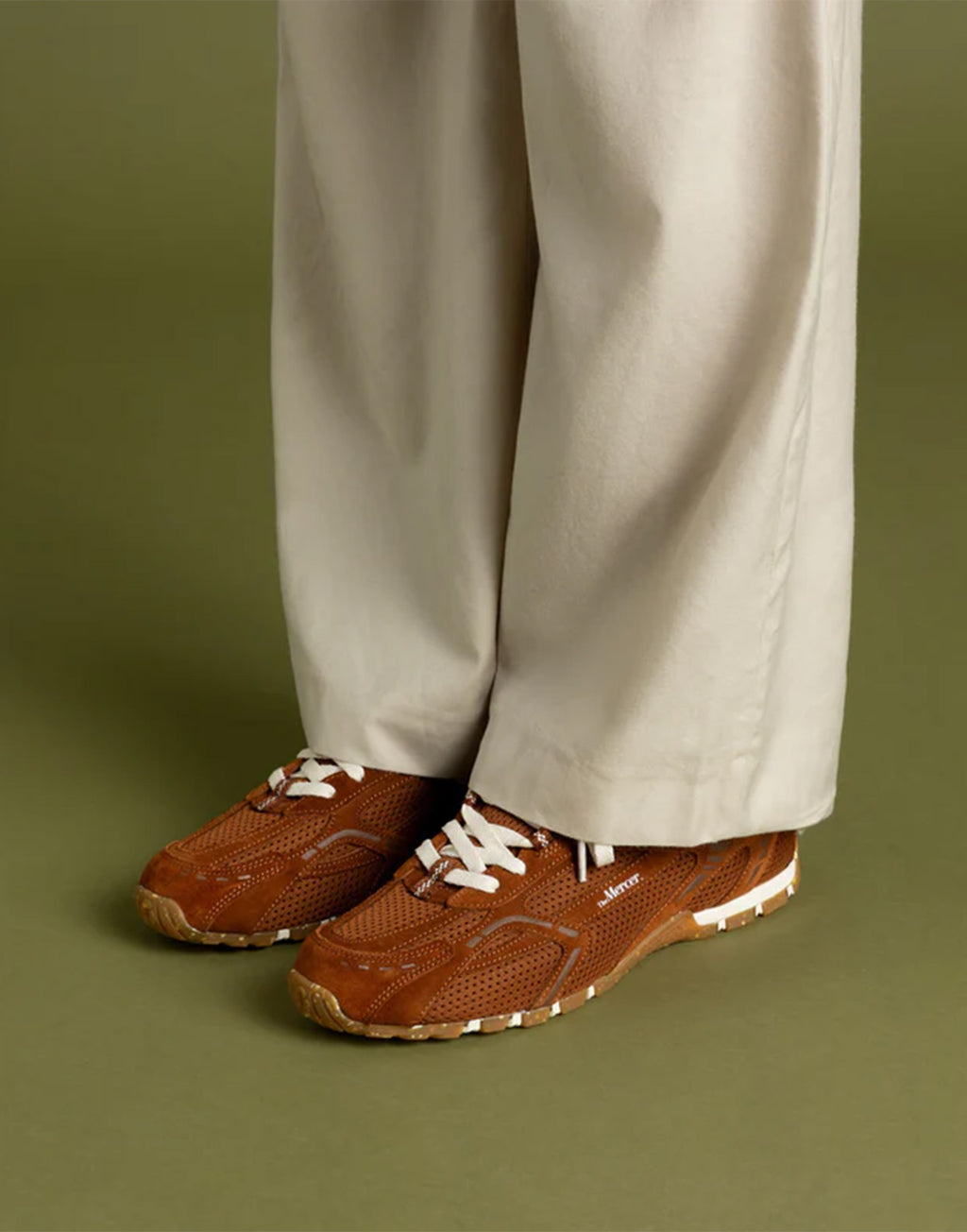 THE MERCER BRAND Re-Run Drive Sneakers in Suede e Mesh Brown