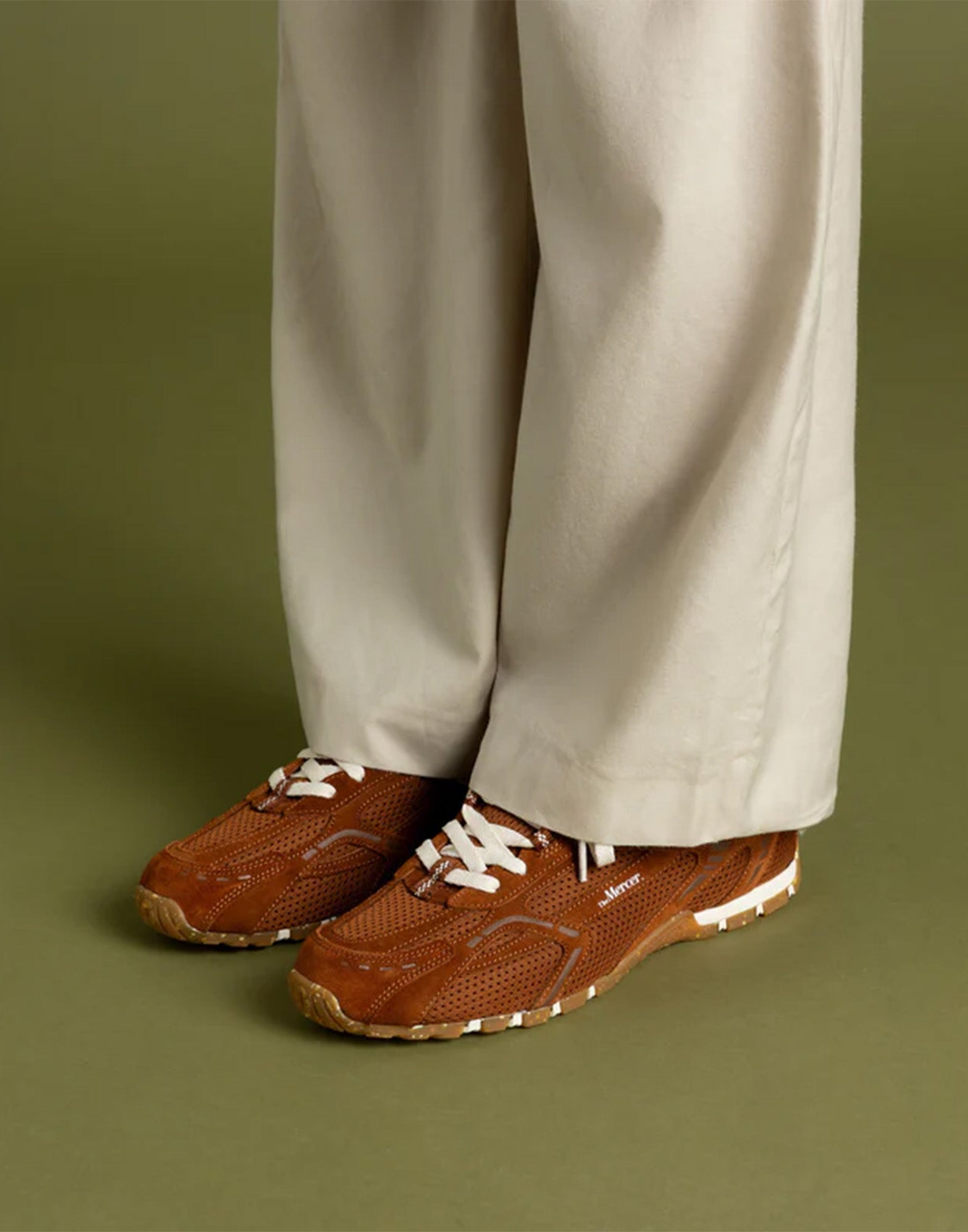 THE MERCER BRAND Re-Run Drive Sneakers in Suede e Mesh Brown