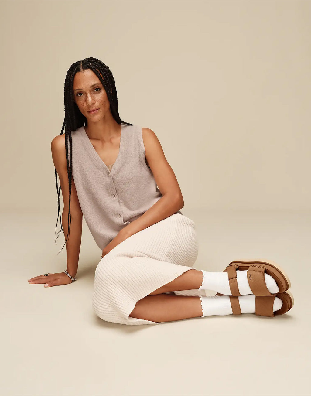 UGG Sandali Goldenstar in Camoscio Chestnut