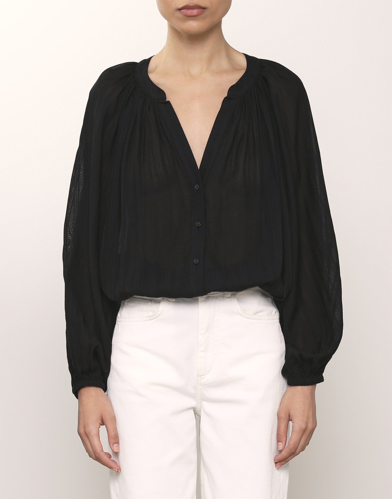 VANESSA BRUNO Blusa Edme in Cotone e Viscosa Noir
