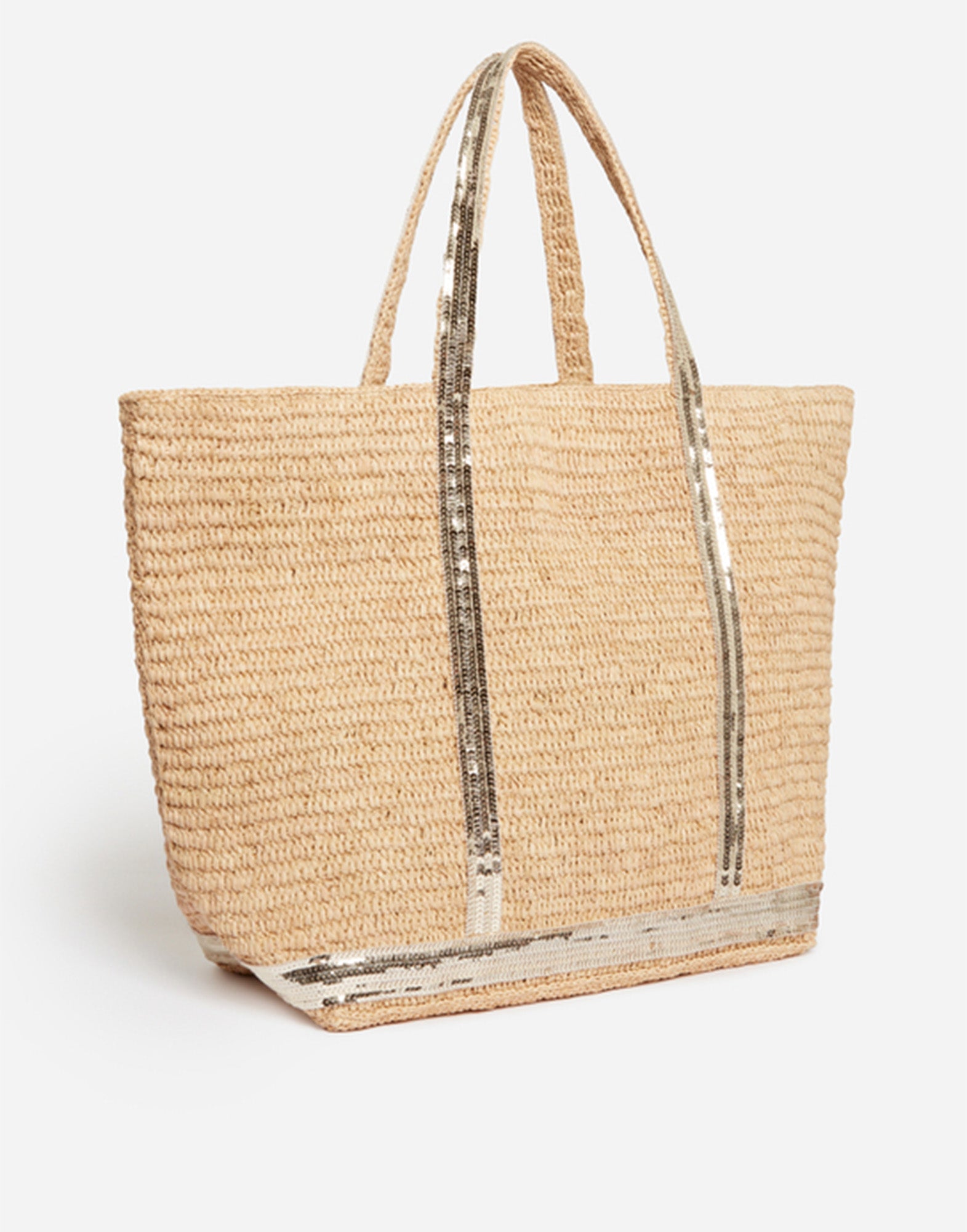 VANESSA BRUNO Cabas XL in Rafia con Paillettes