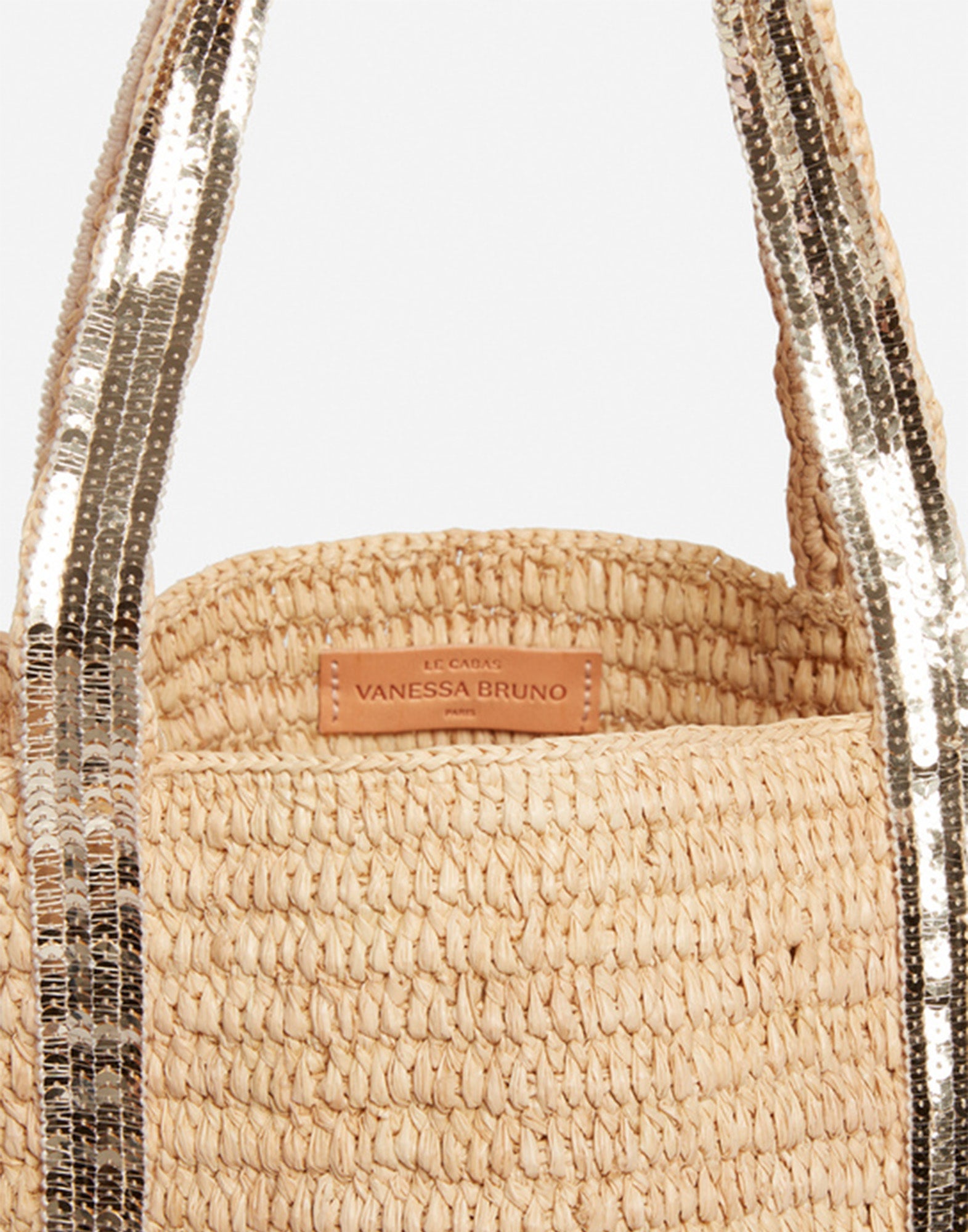 VANESSA BRUNO Cabas XL in Rafia con Paillettes