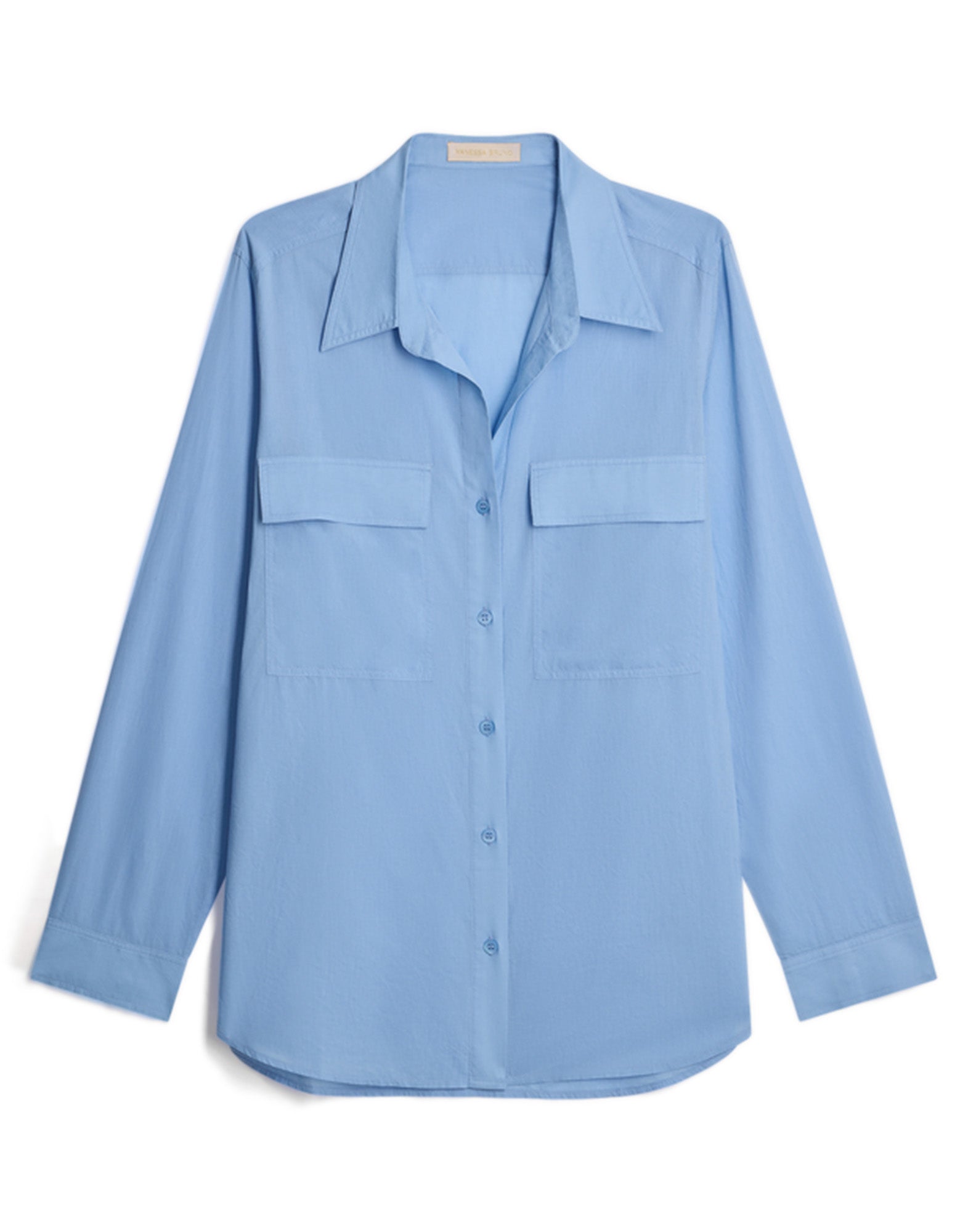 VANESSA BRUNO Camicia Dim in Cotone Voile con Tasche Bleuet