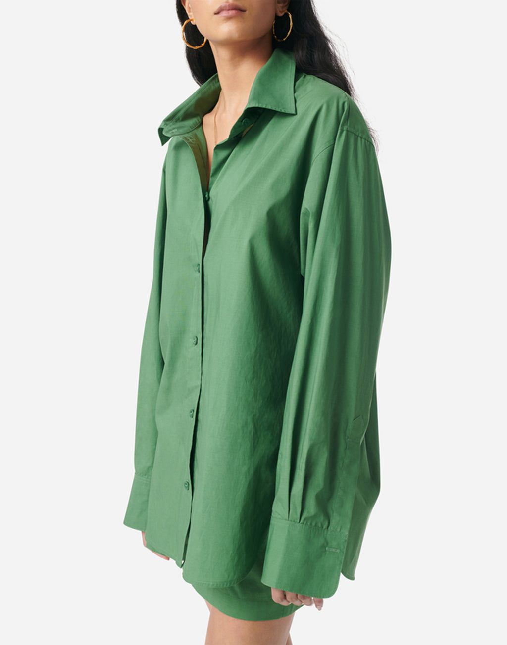VANESSA BRUNO Georges Camicia a Righe in Cotone e Lyocell Olive
