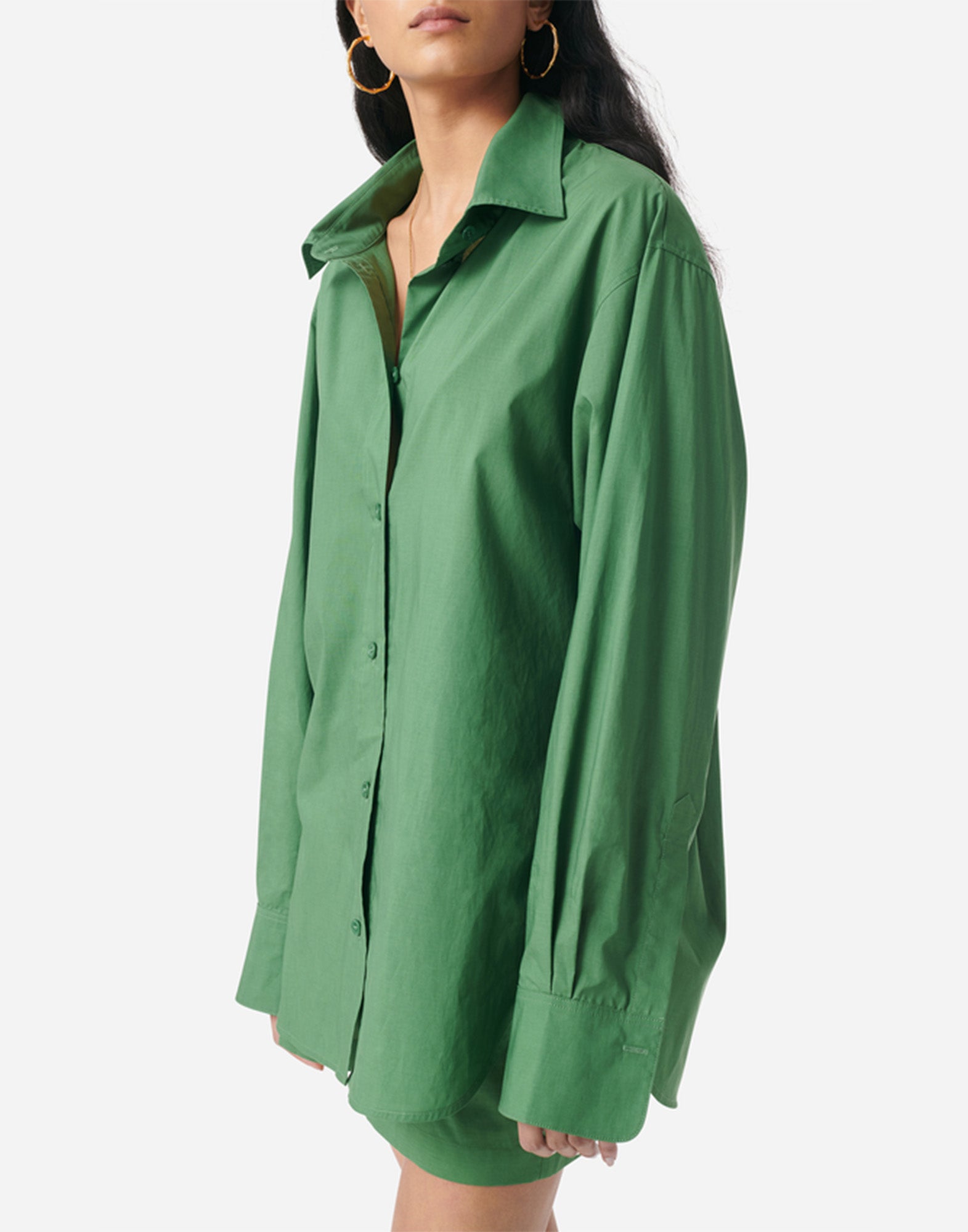 VANESSA BRUNO Georges Camicia a Righe in Cotone e Lyocell Olive