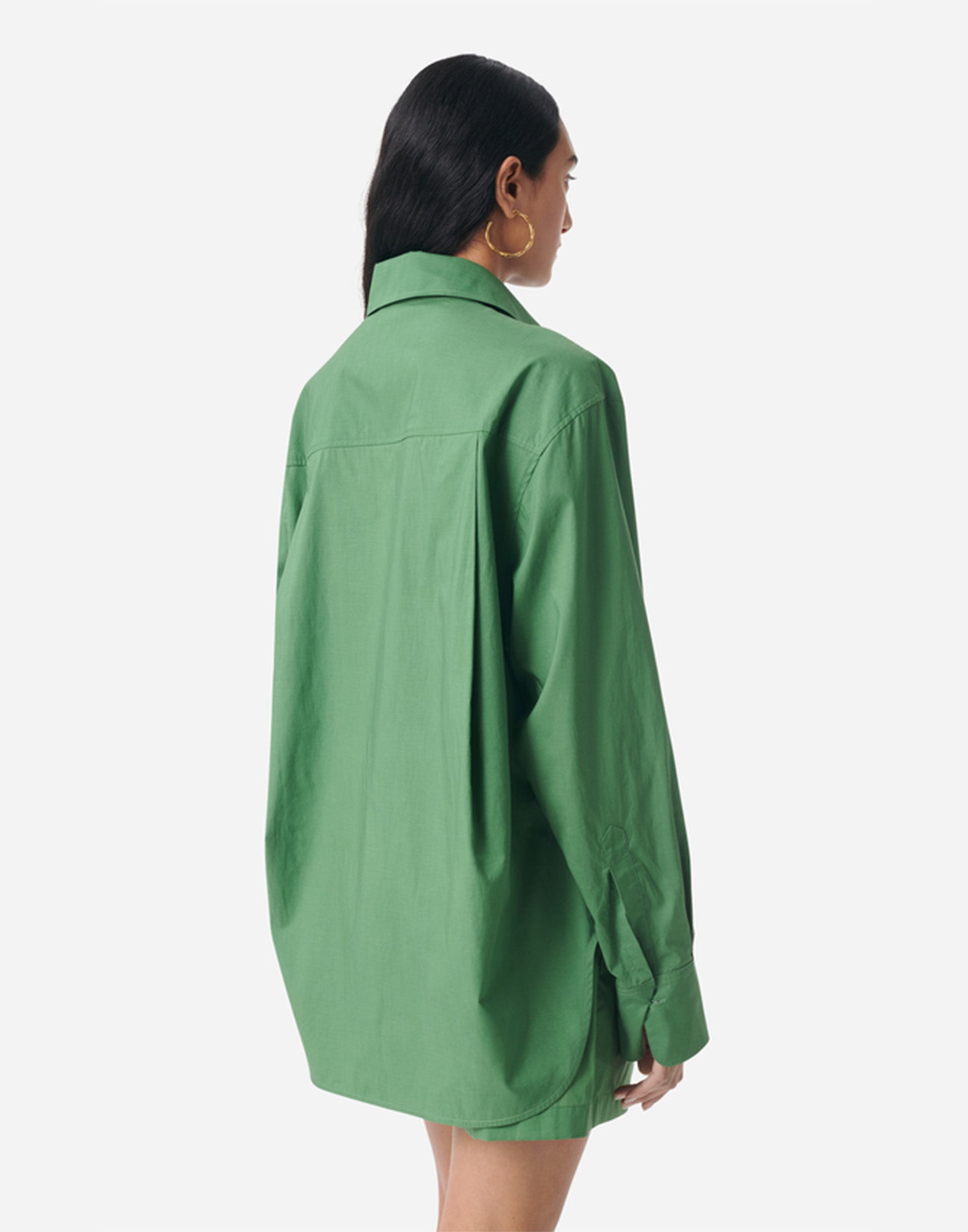 VANESSA BRUNO Georges Camicia a Righe in Cotone e Lyocell Olive