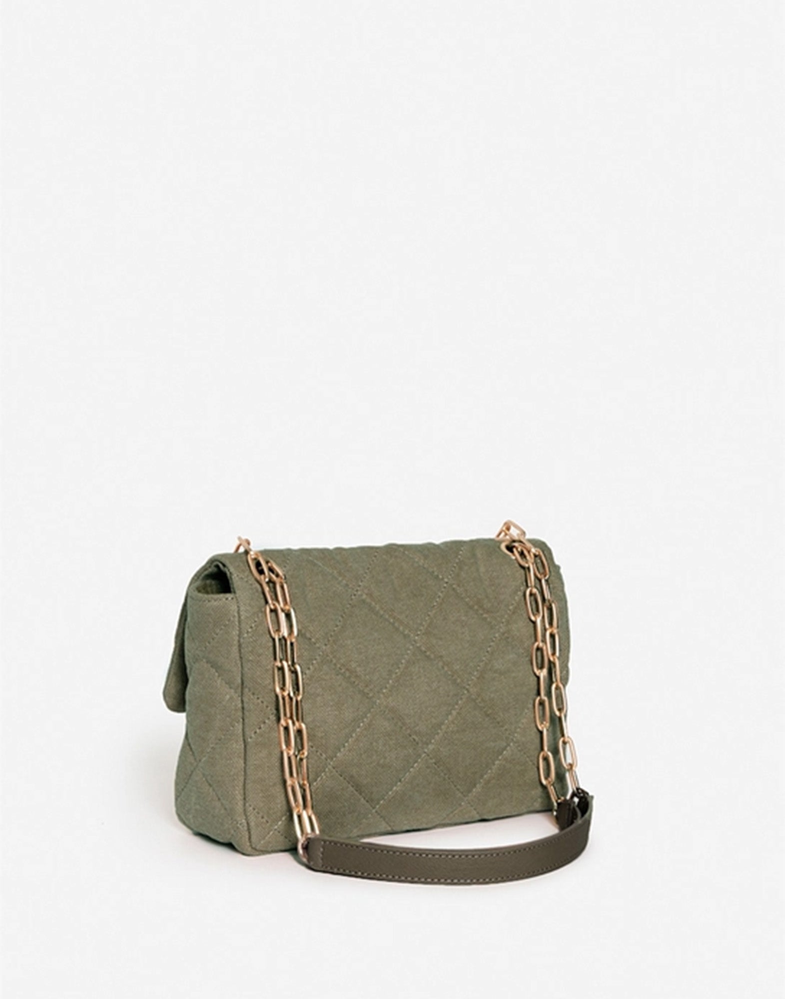 VANESSA BRUNO Moon Bag Large in Lino Kaki