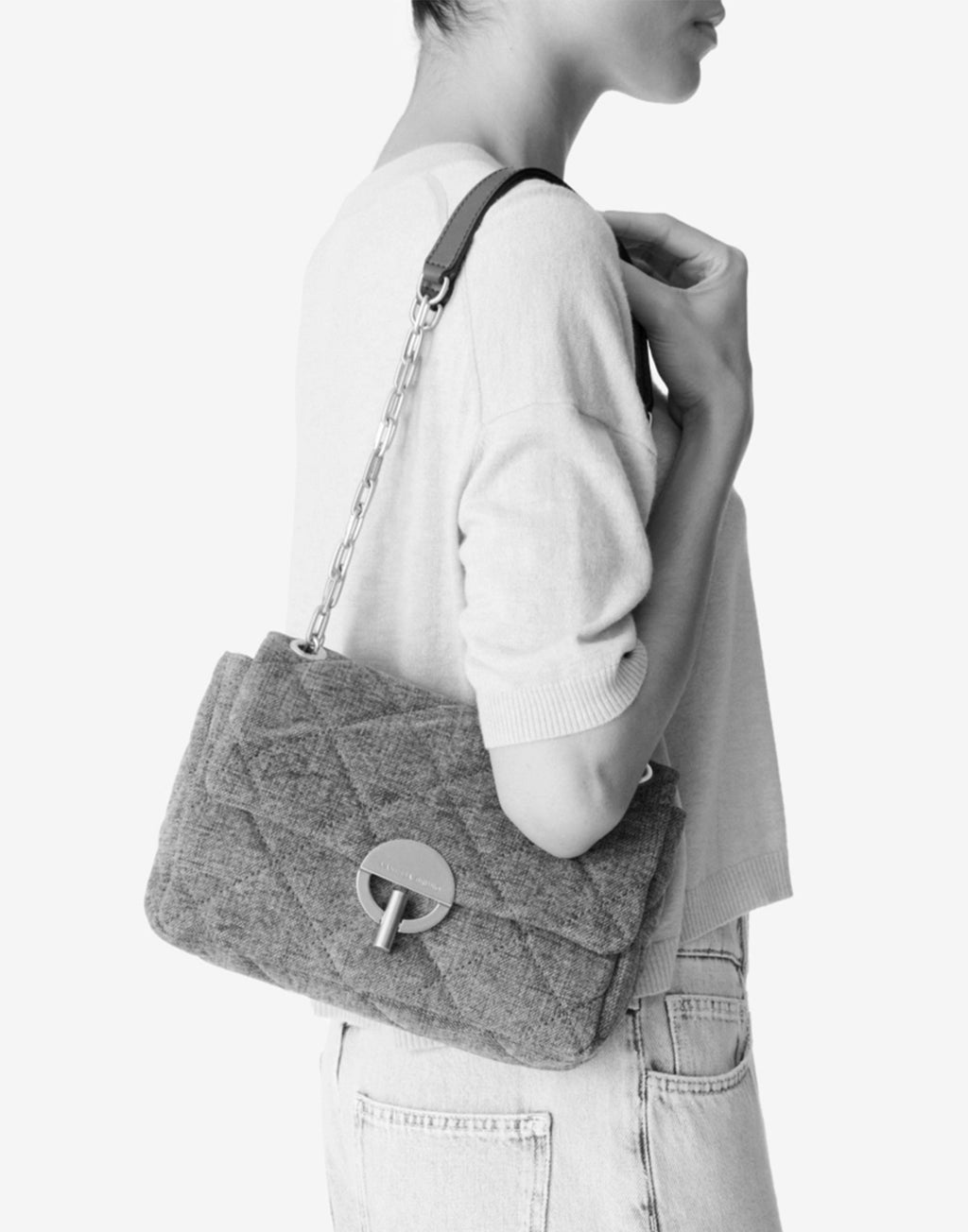 VANESSA BRUNO Moon Bag Large in Lino Kaki