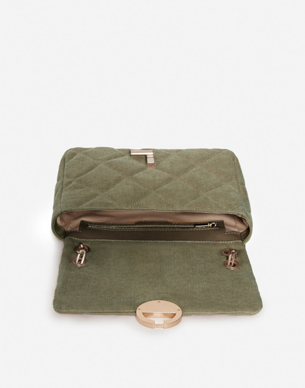 VANESSA BRUNO Moon Bag Large in Lino Kaki