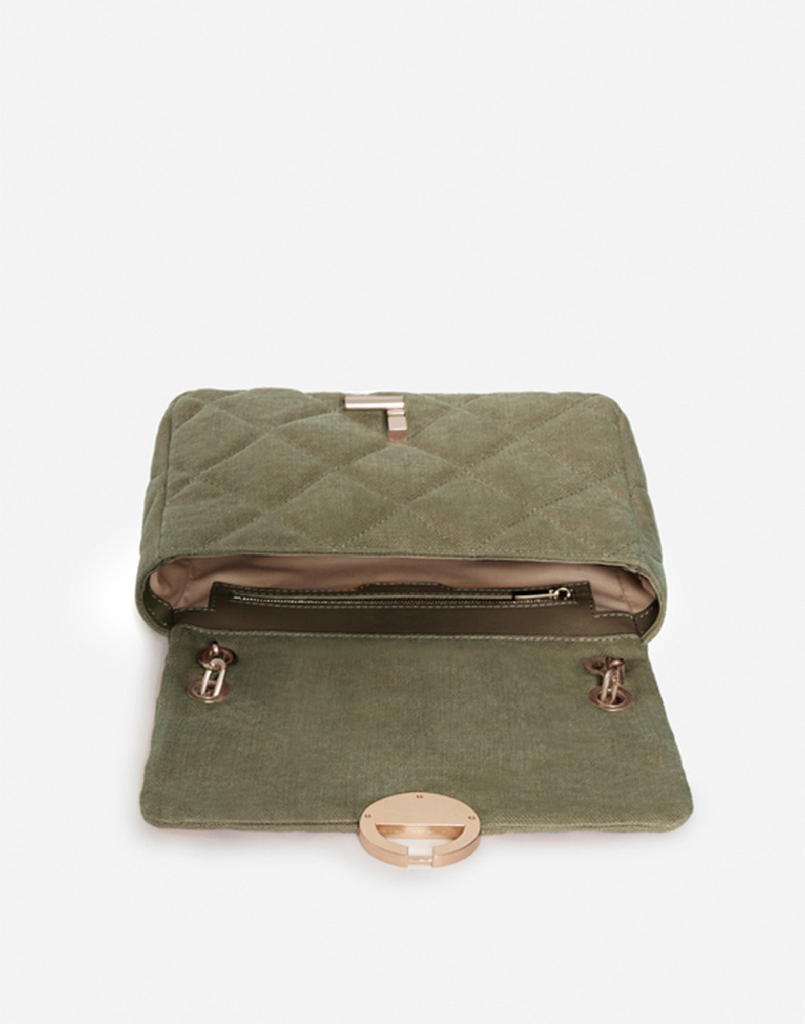 VANESSA BRUNO Moon Bag Large in Lino Kaki