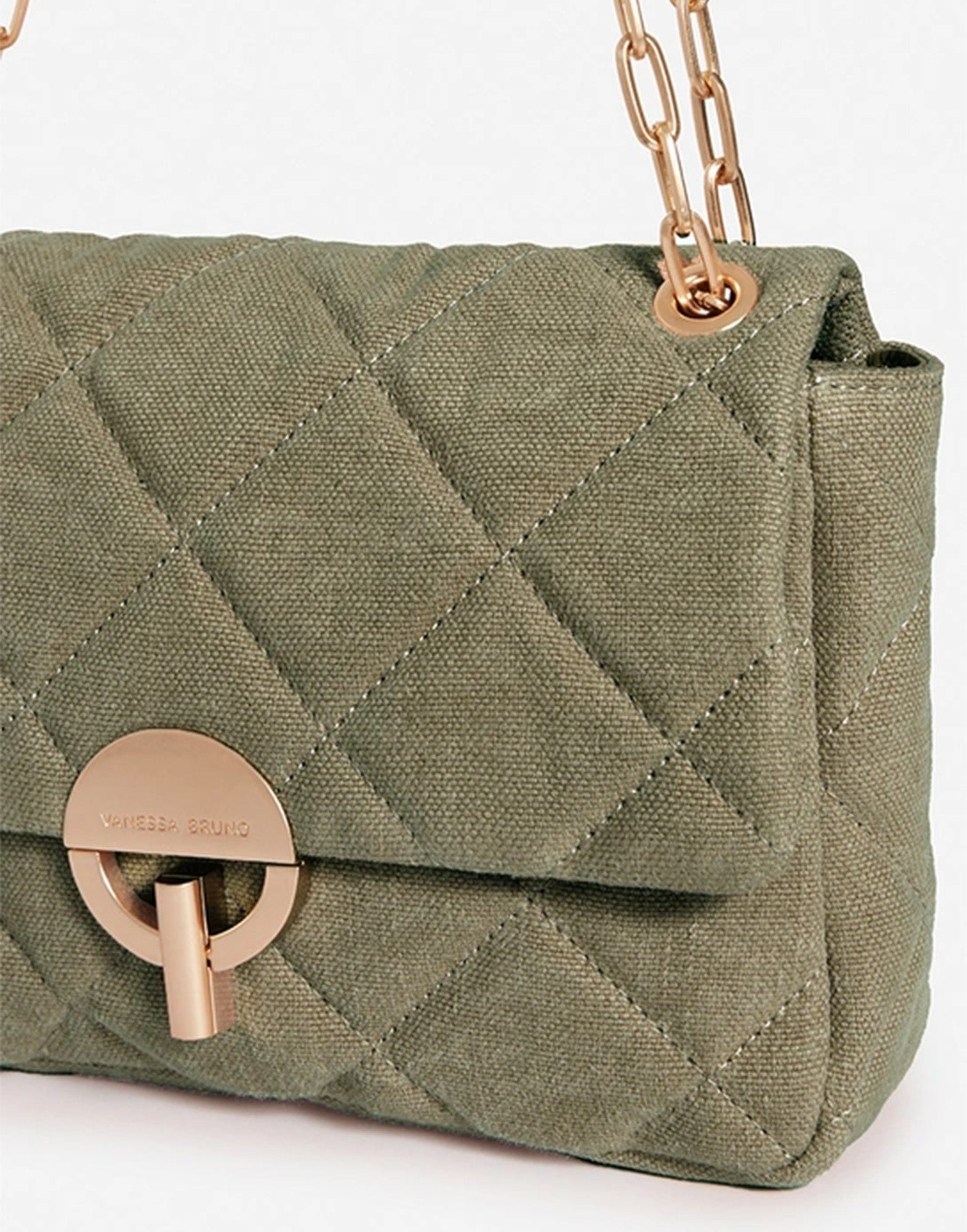 VANESSA BRUNO Moon Bag Large in Lino Kaki