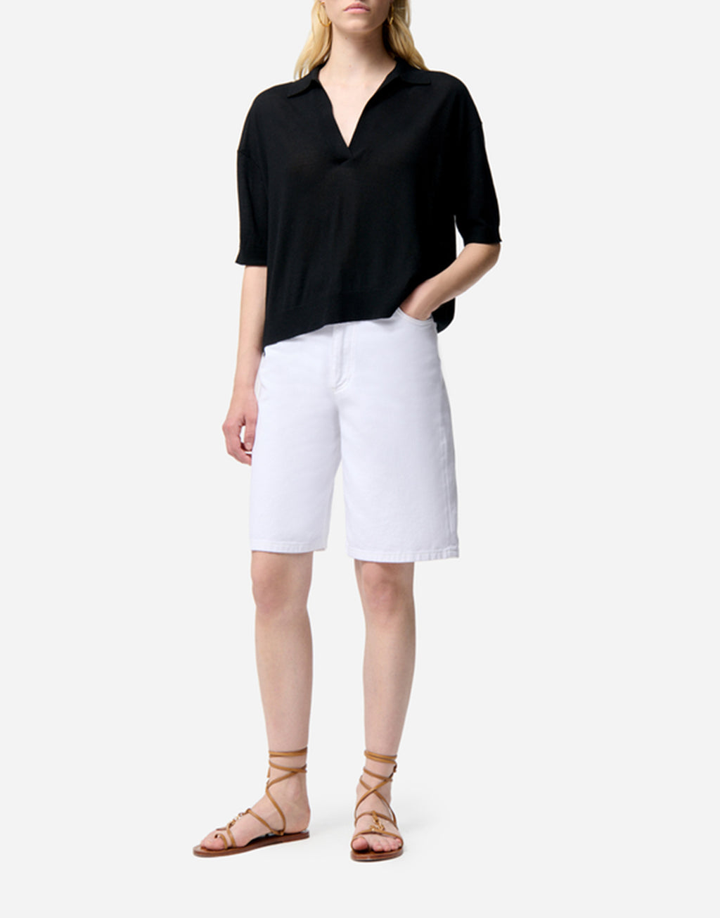 VANESSA BRUNO Bermuda Elouan in Cotone Ecru