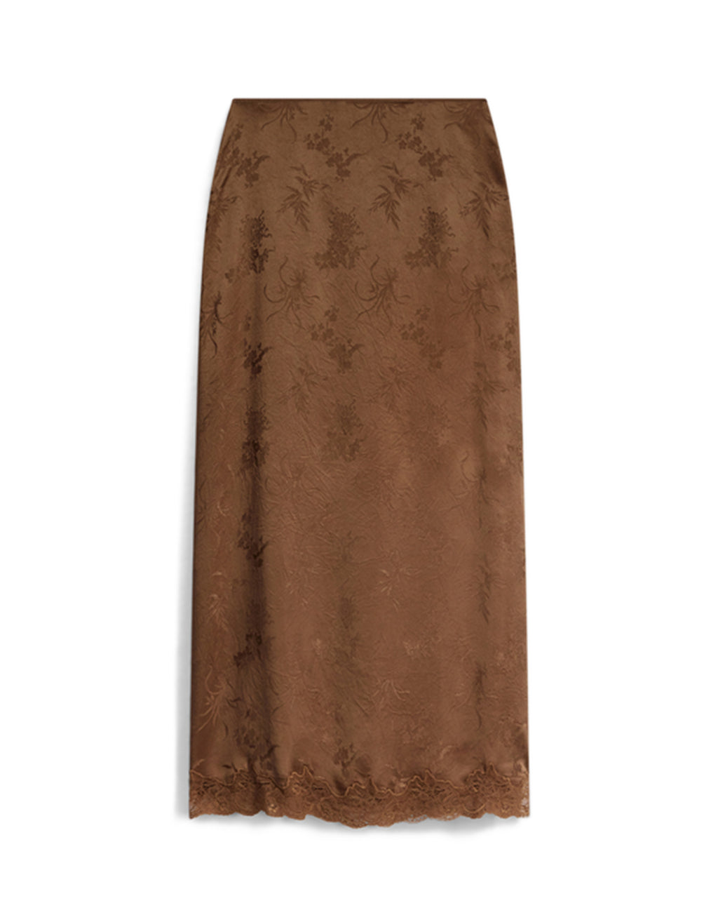 VANESSA BRUNO Gonna Geraldina in Jacquard Satin Marron Glacè