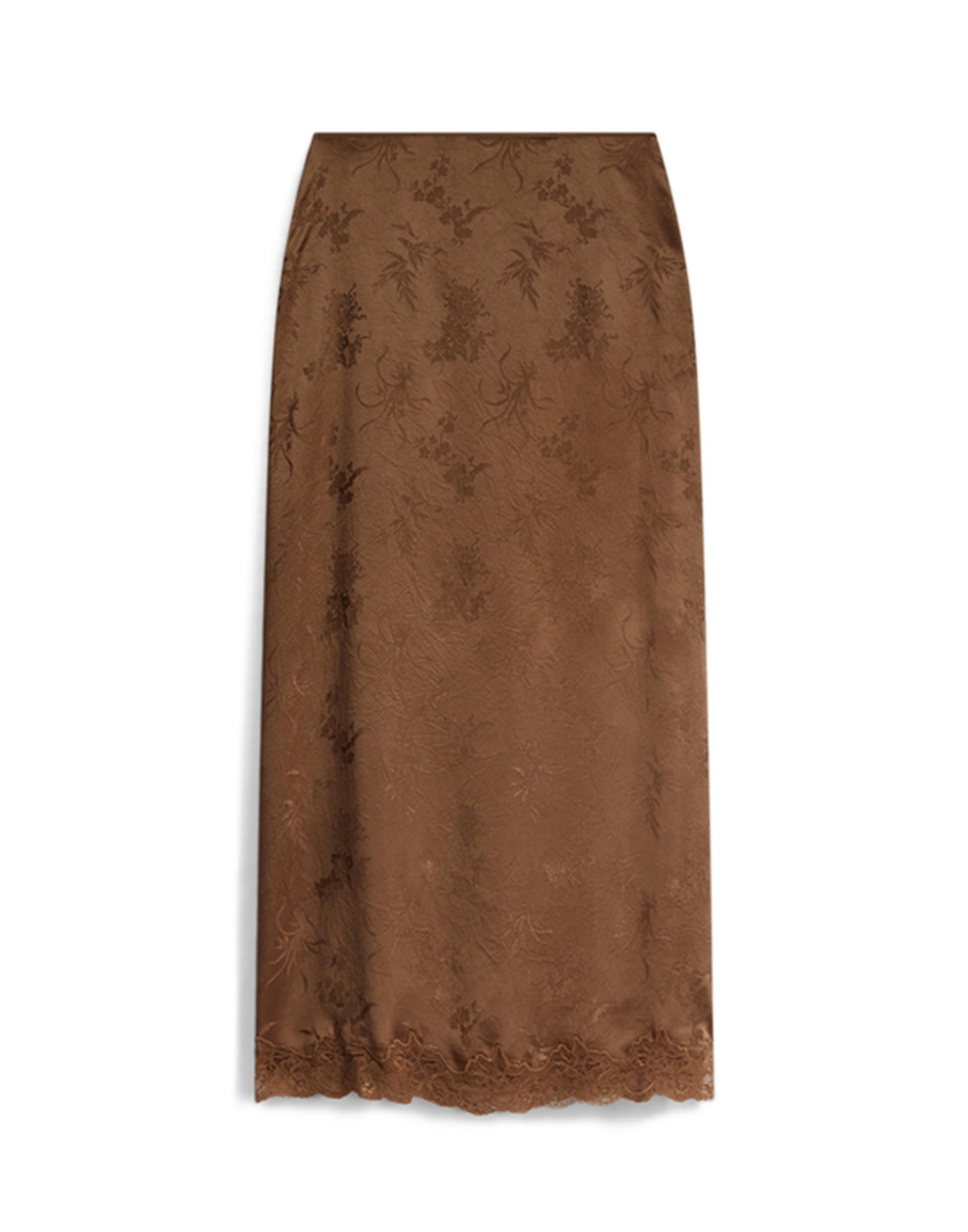 VANESSA BRUNO Gonna Geraldina in Jacquard Satin Marron Glacè