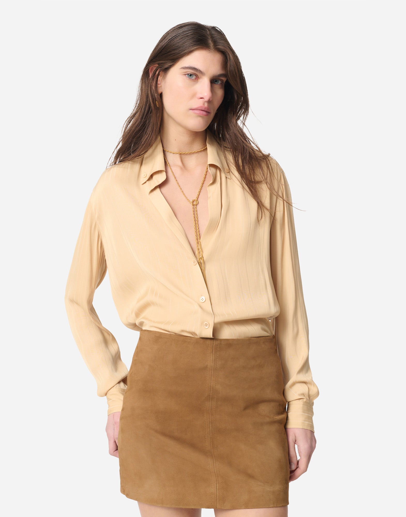 VANESSA BRUNO Druyat Camicia in Poliestere Riciclato Sand