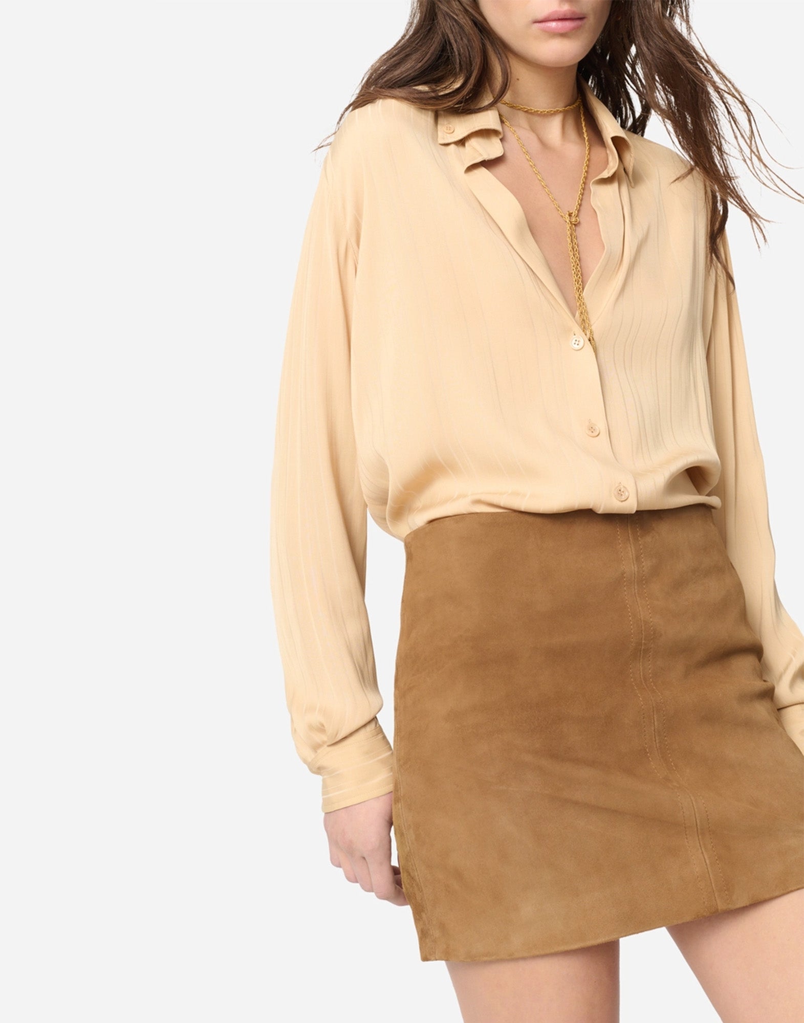 VANESSA BRUNO Druyat Camicia in Poliestere Riciclato Sand