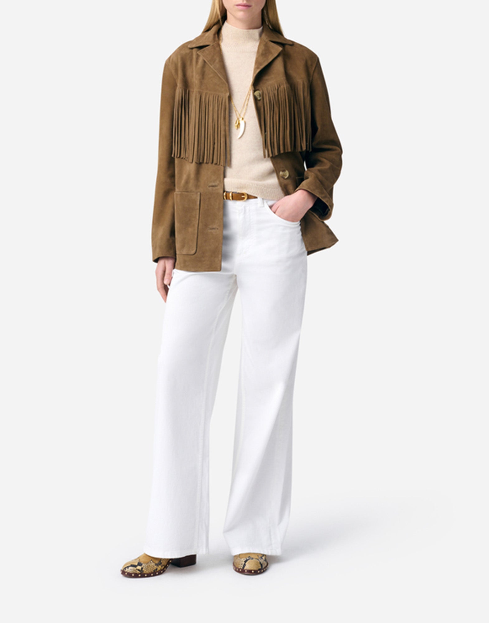 VANESSA BRUNO Giacca Galen in Pelle Scamosciata