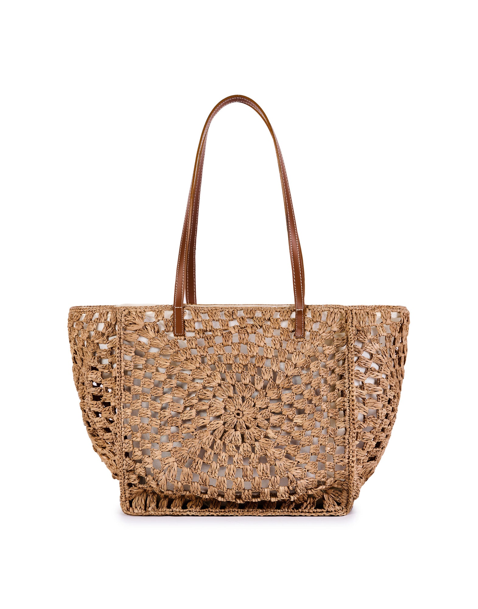 VIAMAILBAG Borsa in Rafia Crochet Natural