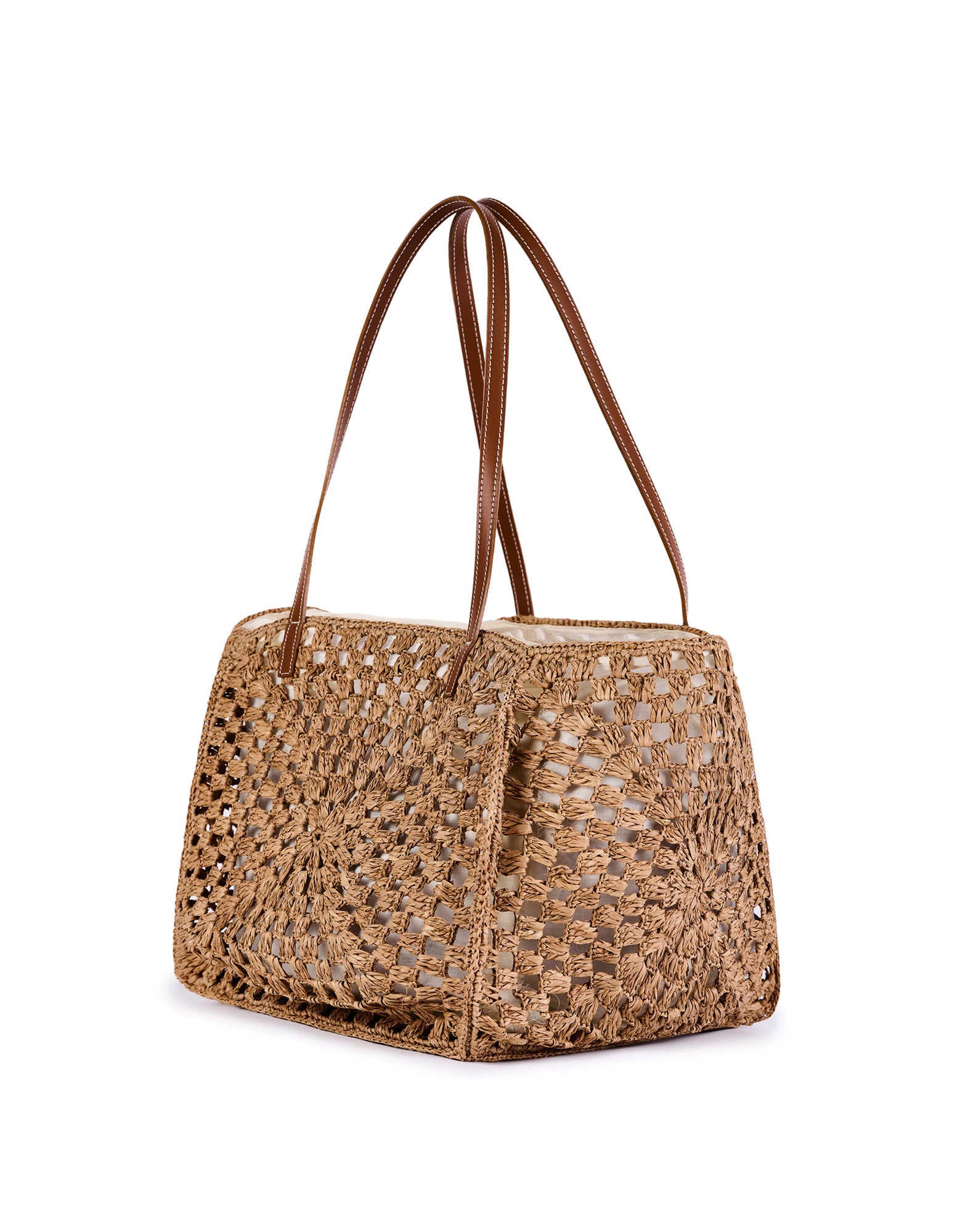 VIAMAILBAG Borsa in Rafia Crochet Natural