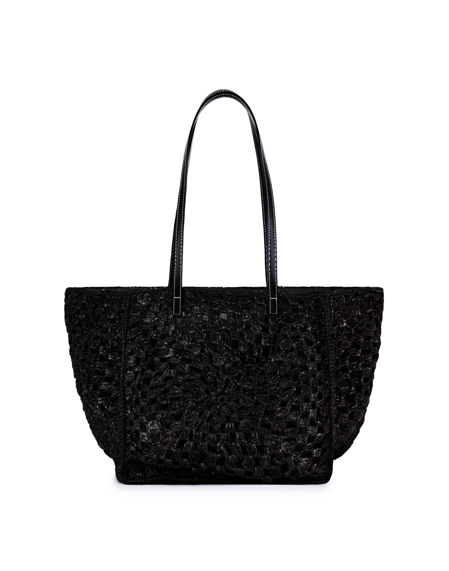 VIAMAILBAG Borsa in Rafia Crochet Black