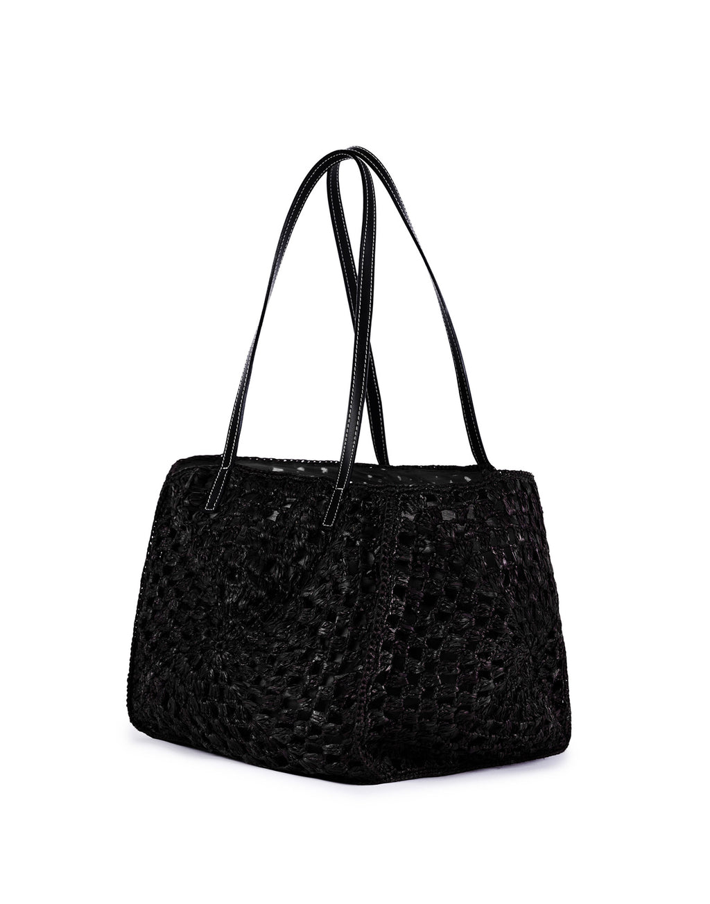 VIAMAILBAG Borsa in Rafia Crochet Black